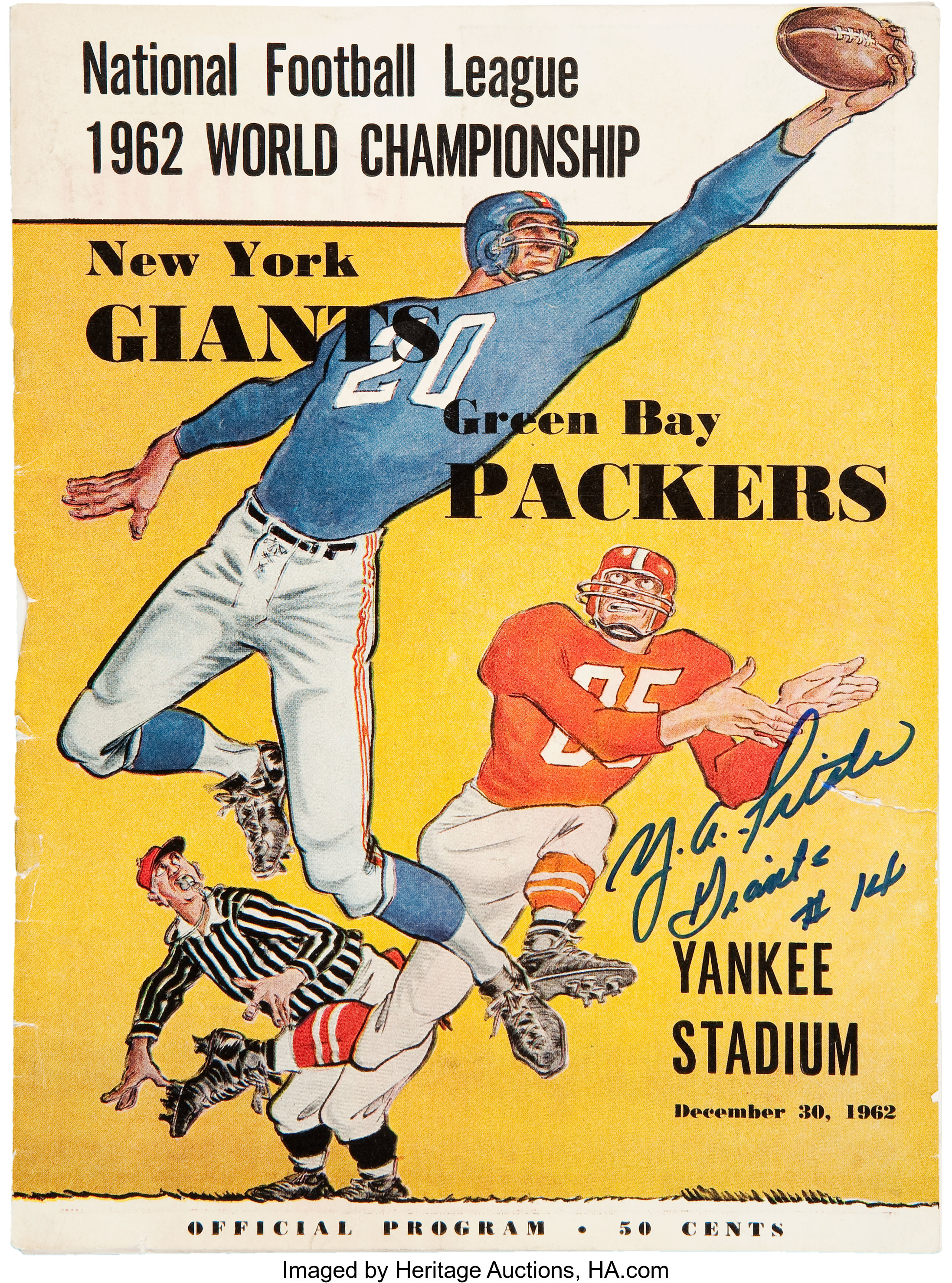 1962 NFL world championship New York Giants vs Green Bay football