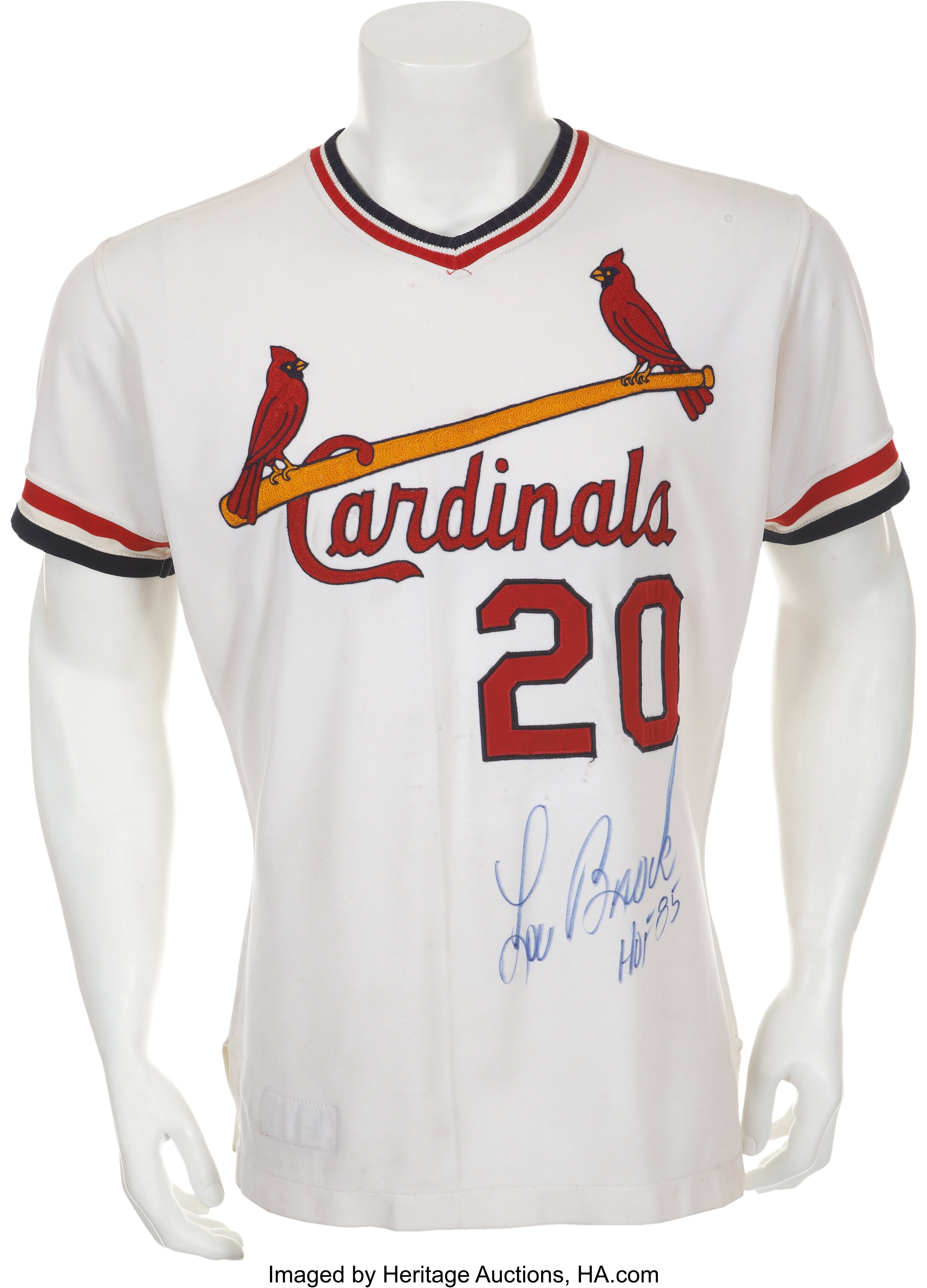 1973 Lou Brock Game Worn St. Louis Cardinals Jersey. Baseball