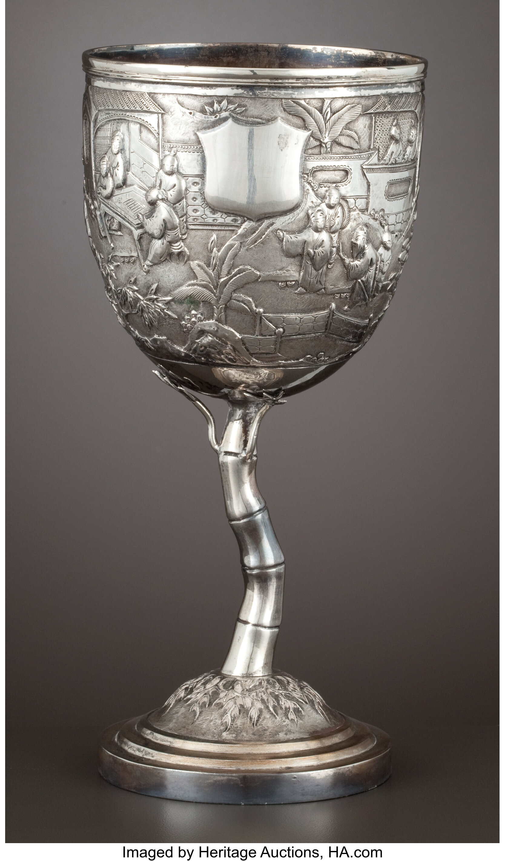 Lot 5: Chinese Export Silver-Gilt Goblet