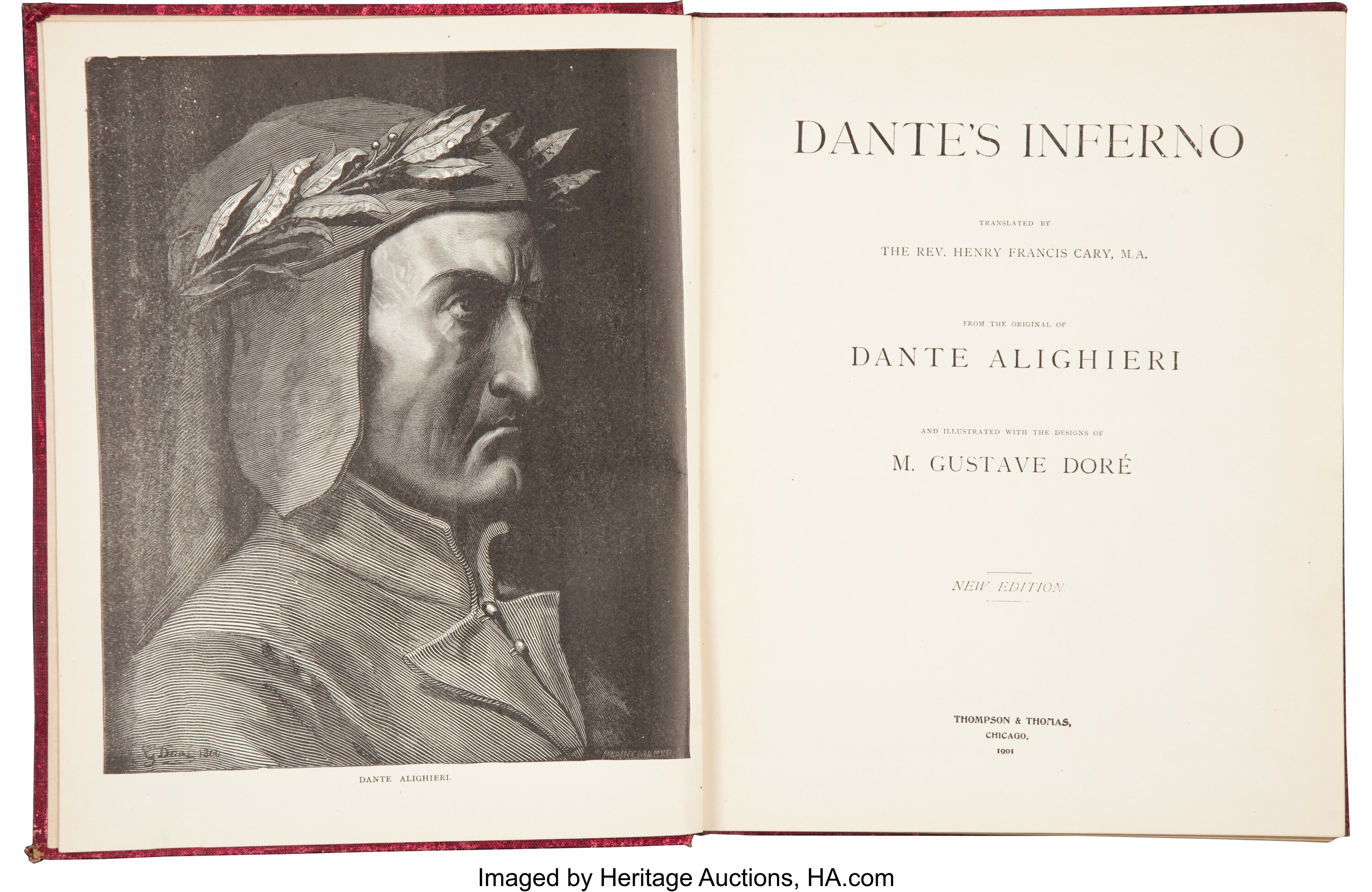 Dantes Inferno by Dante Alighieri Illustrated Vintage Book 