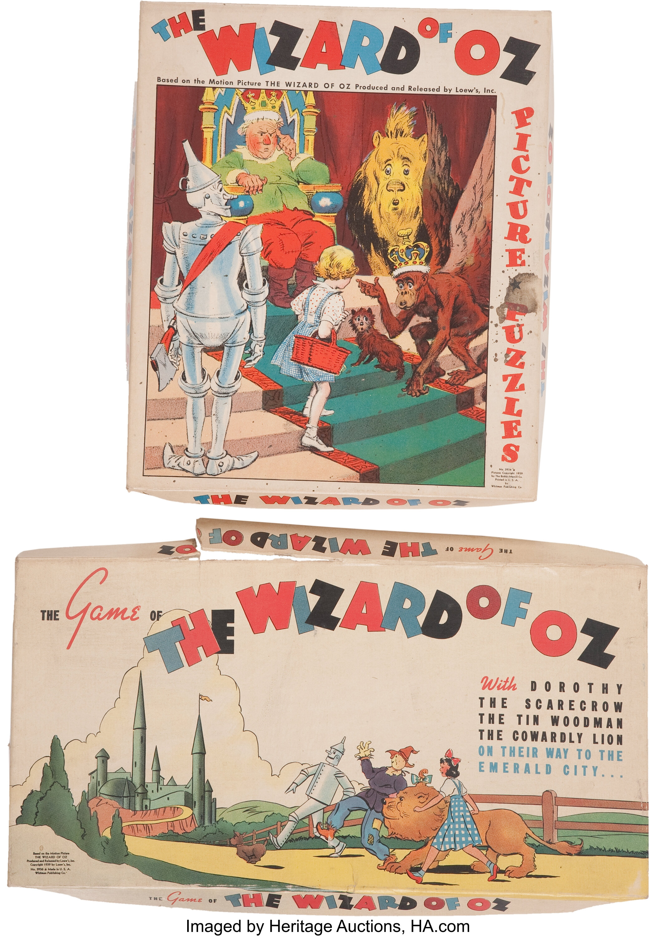 Wizard of Oz Board Game and Boxed Puzzle Group (Whitman, 1939).... | Lot  #15570 | Heritage Auctions