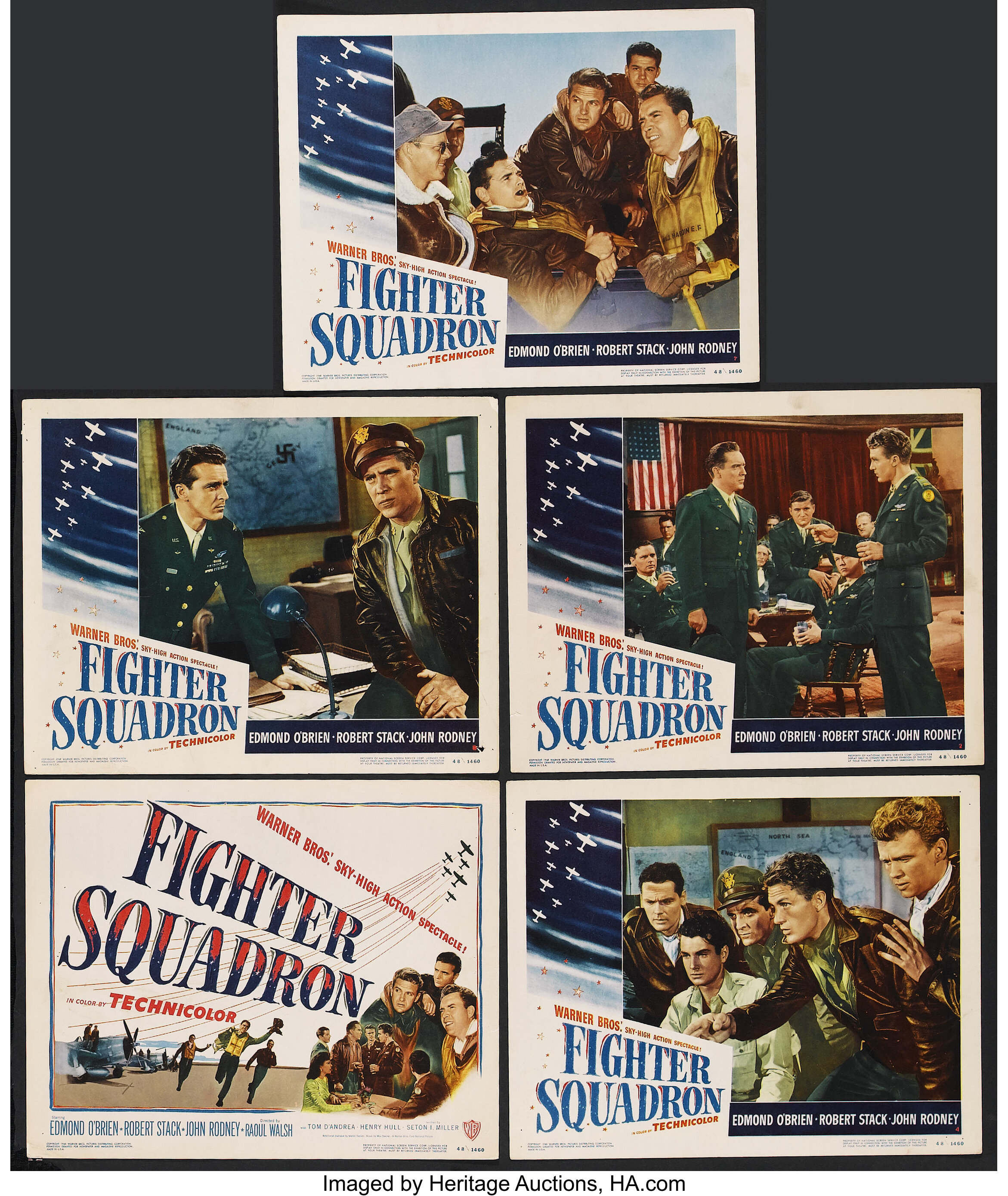 Fighter Squadron Warner Brothers 1948 . Title Lobby Card and