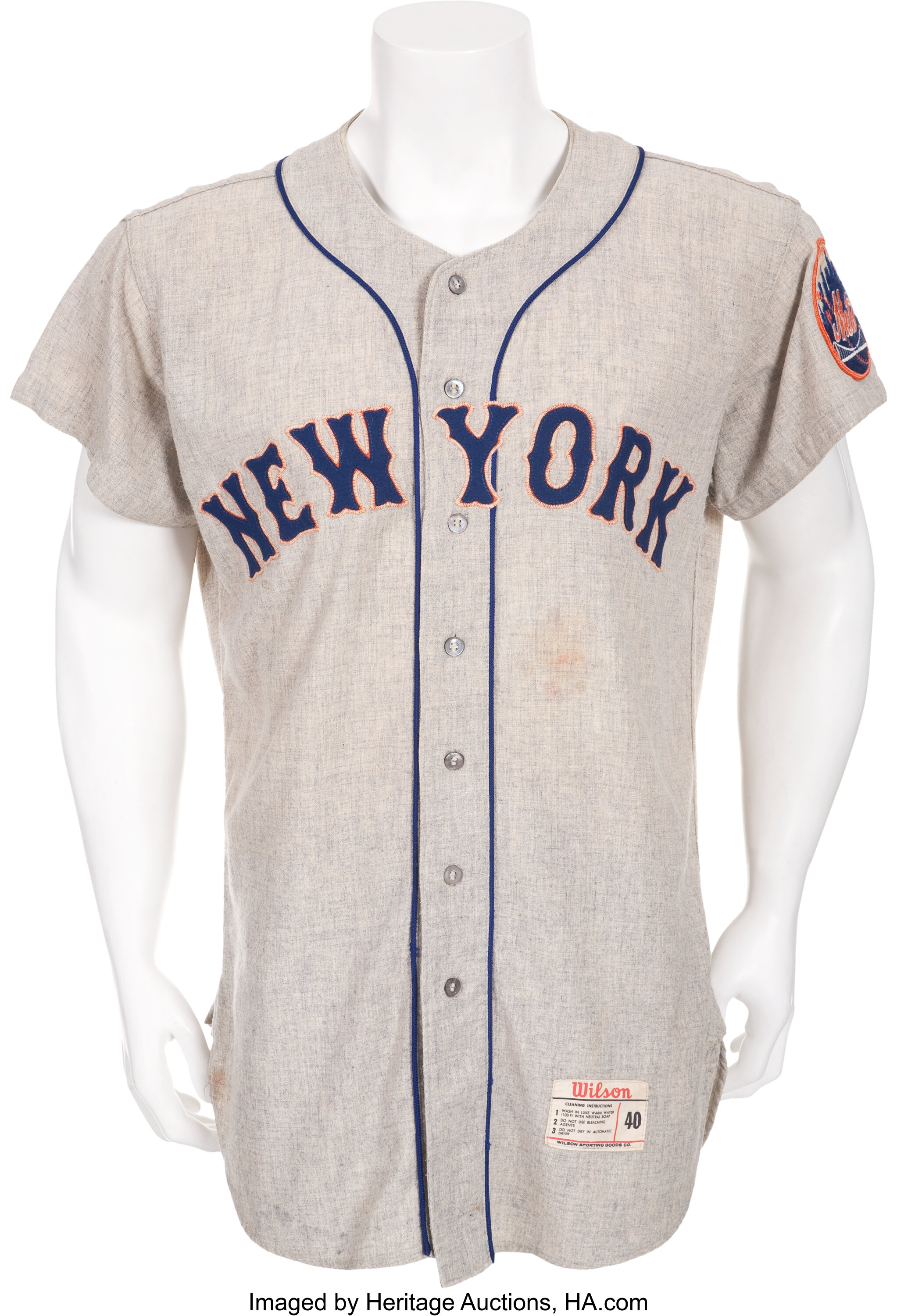 1962 Charlie Neal Game Worn Jersey, New York Mets Inaugural | Lot ...