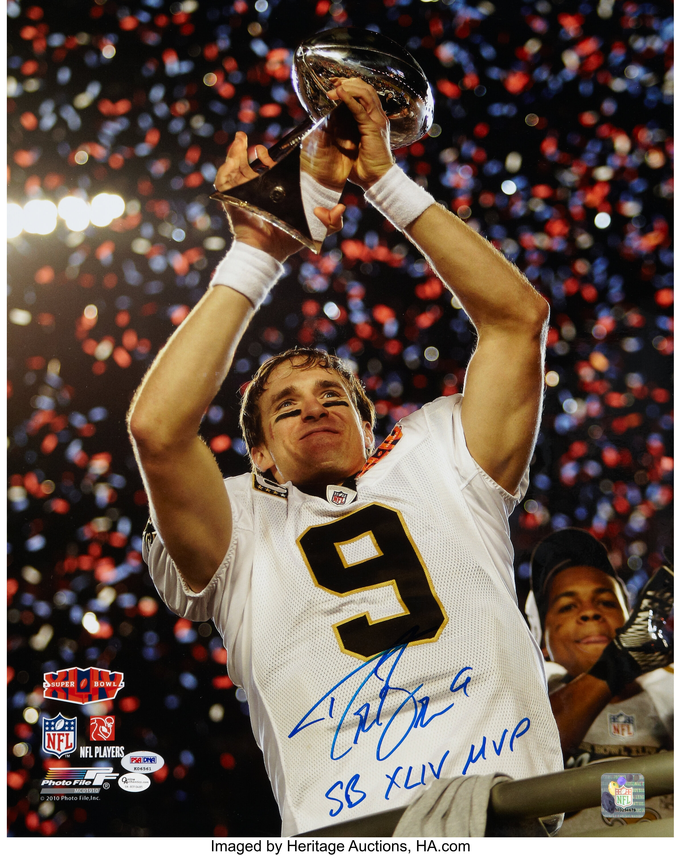 Drew Brees Autographed 16x20 Photo New Orleans Saints SB XLIV MVP