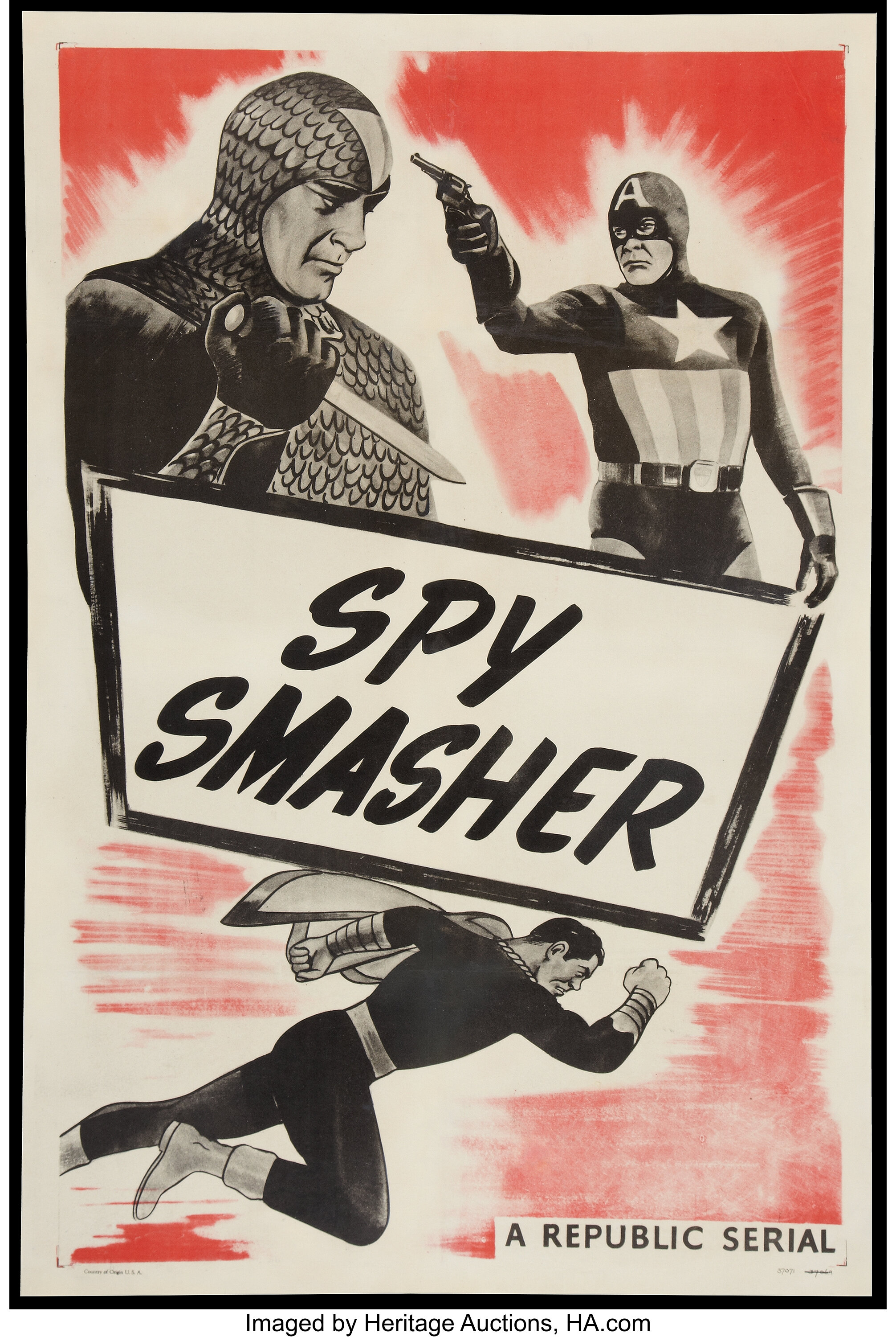 Spy Smasher Republic R 1950s Stock One Sheet 27 X 41 Lot Heritage Auctions