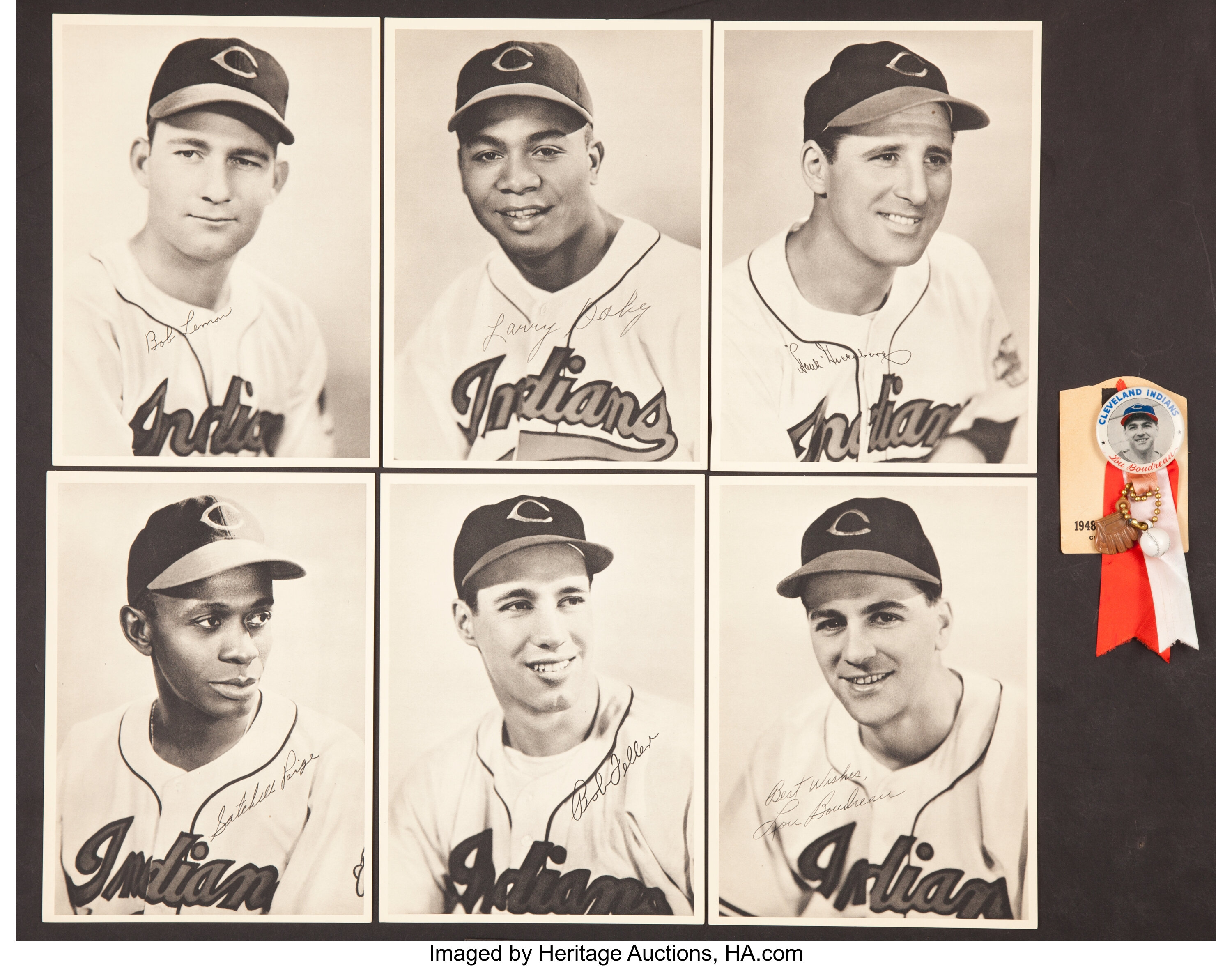 1948 Cleveland Indians Photo 8X10 - Feller World Champs