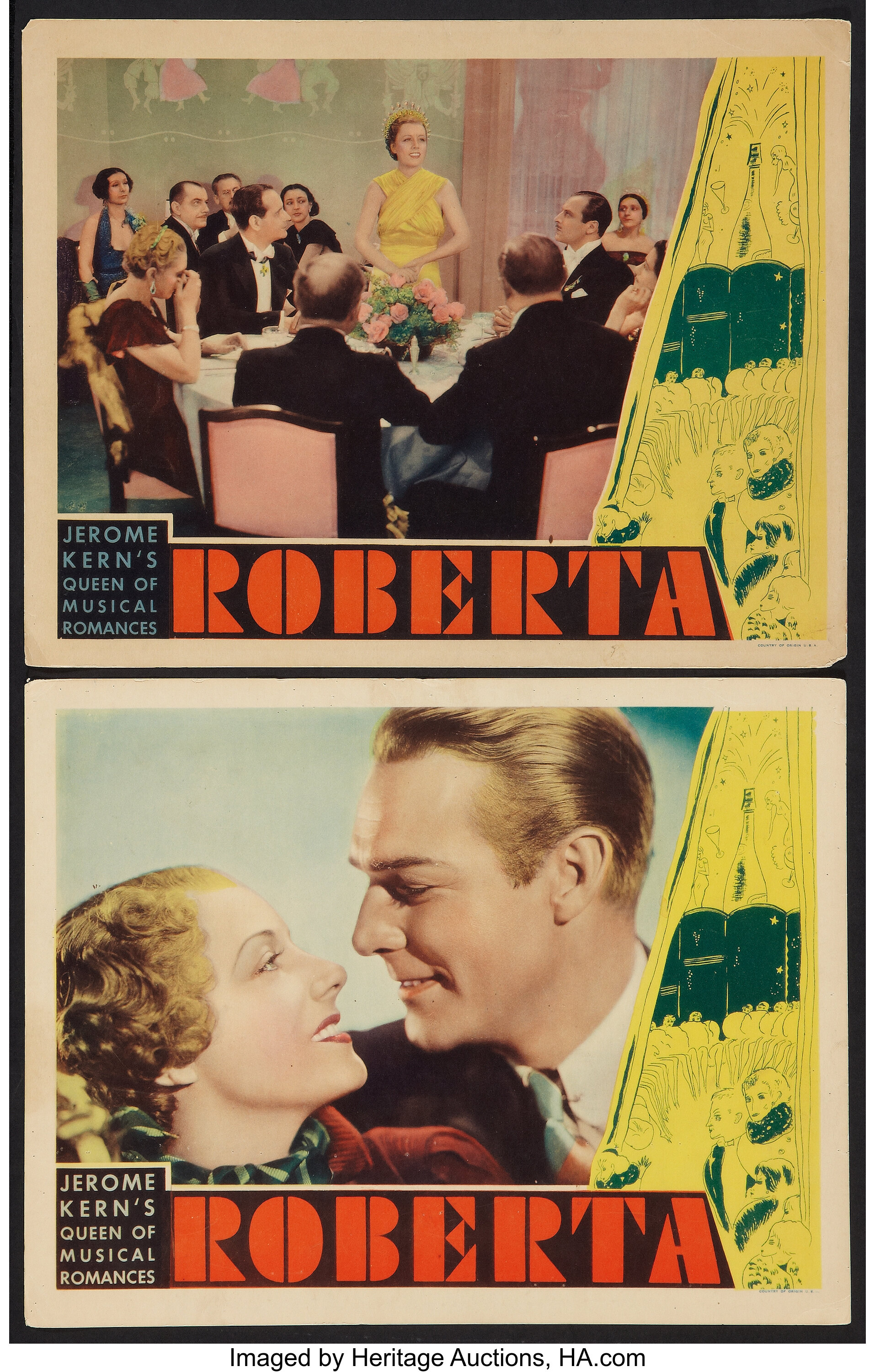 Roberta Rko 1935 Lobby Cards 2 11 X 14 Musical Lot