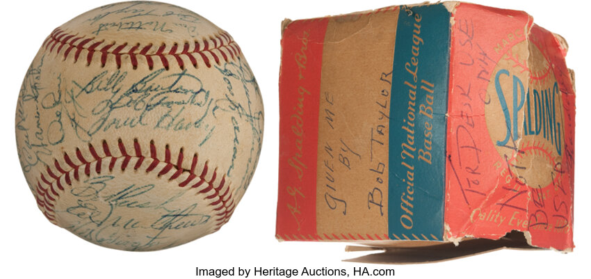 Lot Detail - 1957 Milwaukee Braves Autographed Scorecard & Photo