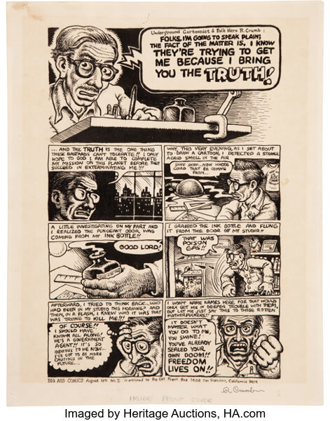 Robert Crumb Big Ass Comics #2 Complete 1-page Story 