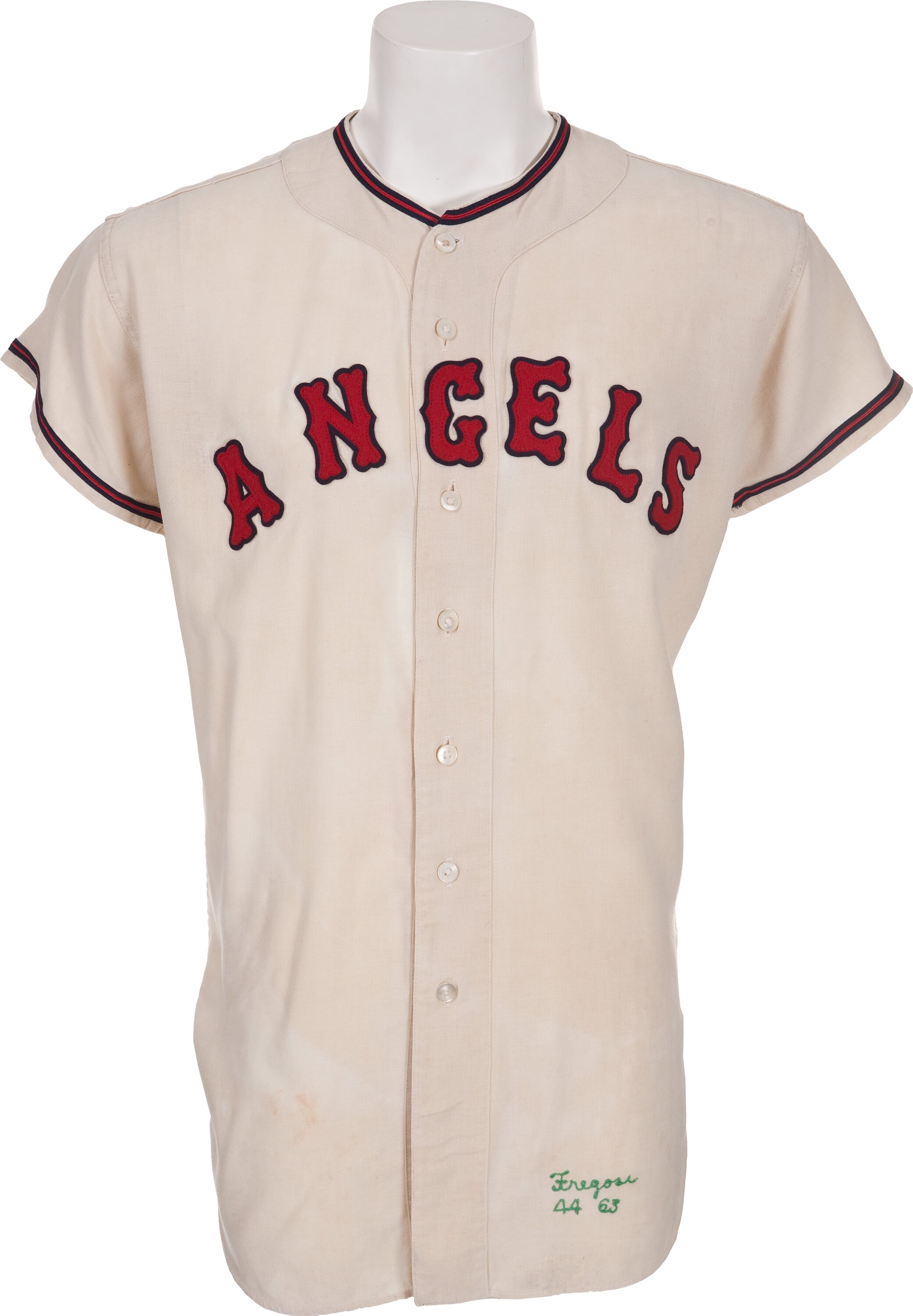 1963 Jim Fregosi Game Worn Los Angeles Angels Jersey. Baseball