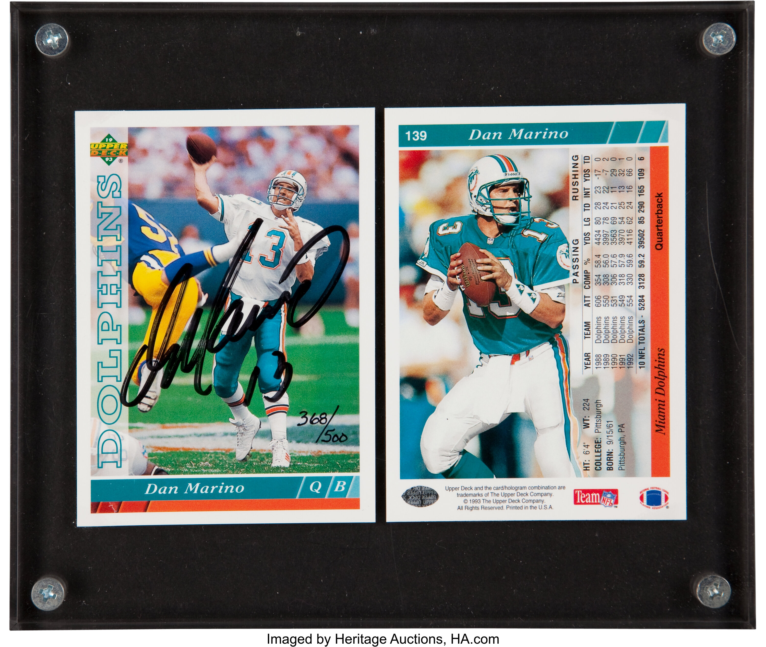 Sold at Auction: Dan Marino signed and framed jersey