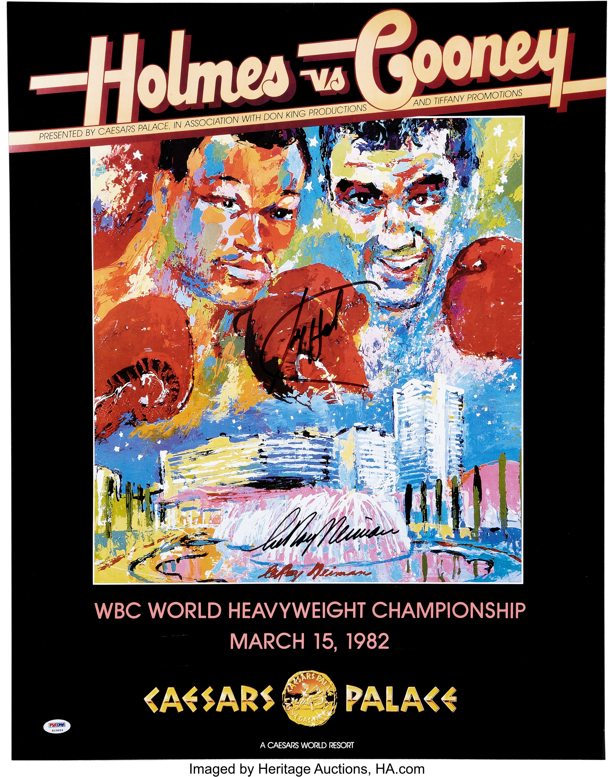 LeRoy Neiman And Larry Holmes Dual Signed Fight Poster.... Boxing | Lot ...