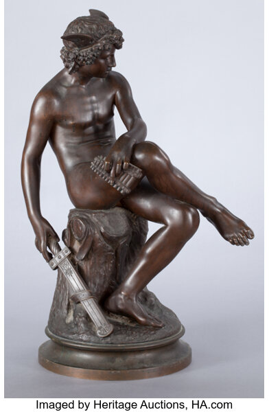 A French Patinated Bronze Figure After Pierre Marius Lot