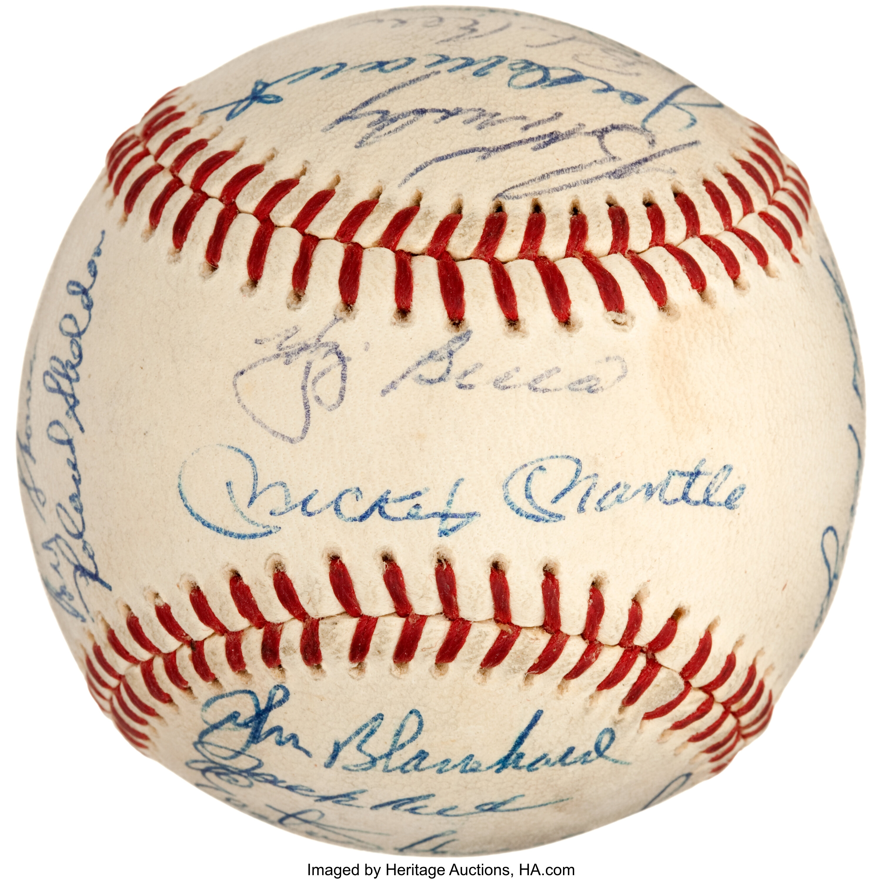 1961 New York Yankees Team Signed Baseball. Autographs Baseballs, Lot  #81049