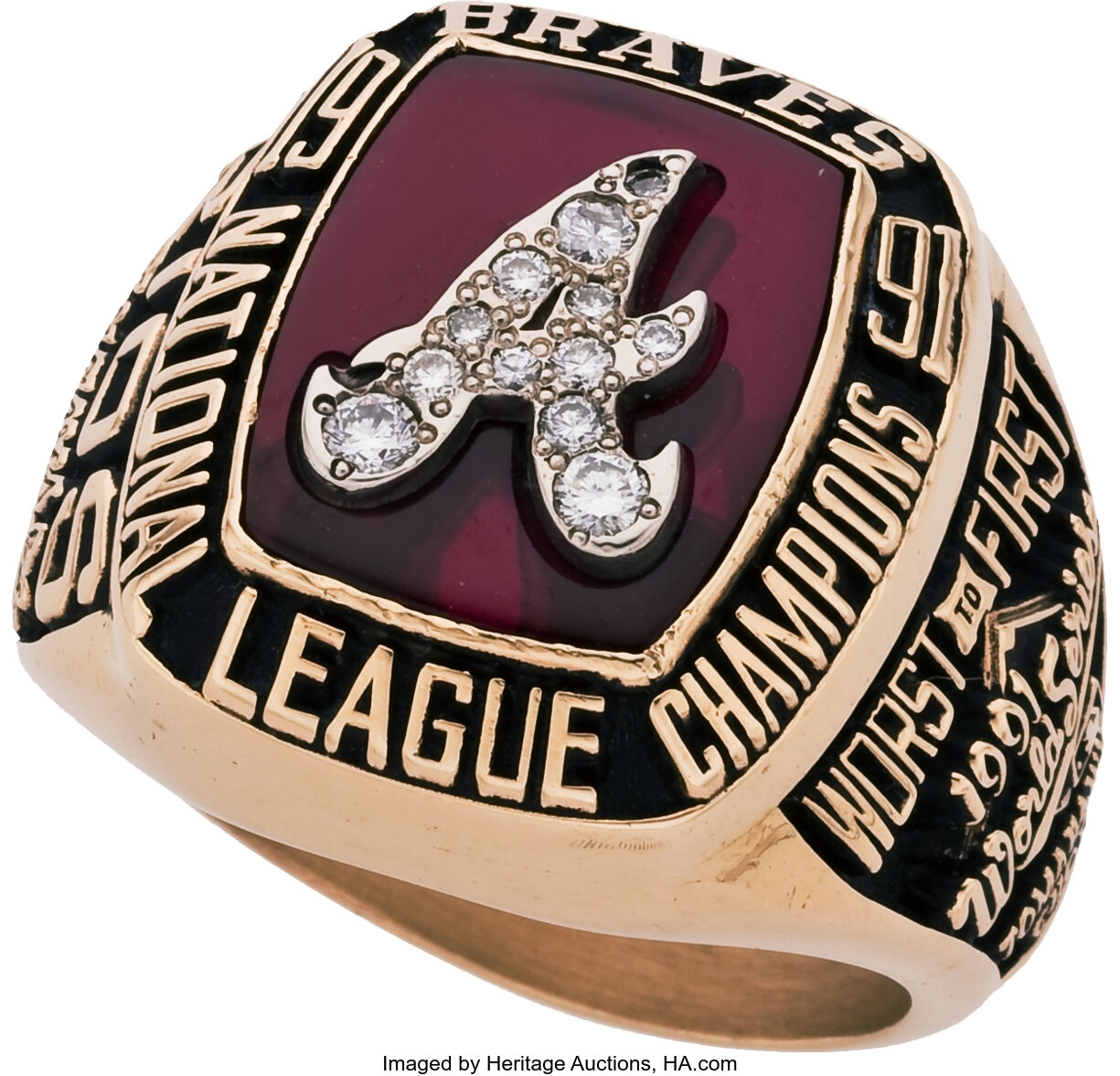 1991 Atlanta Braves National League Championship Ring Presented to, Lot  #50411