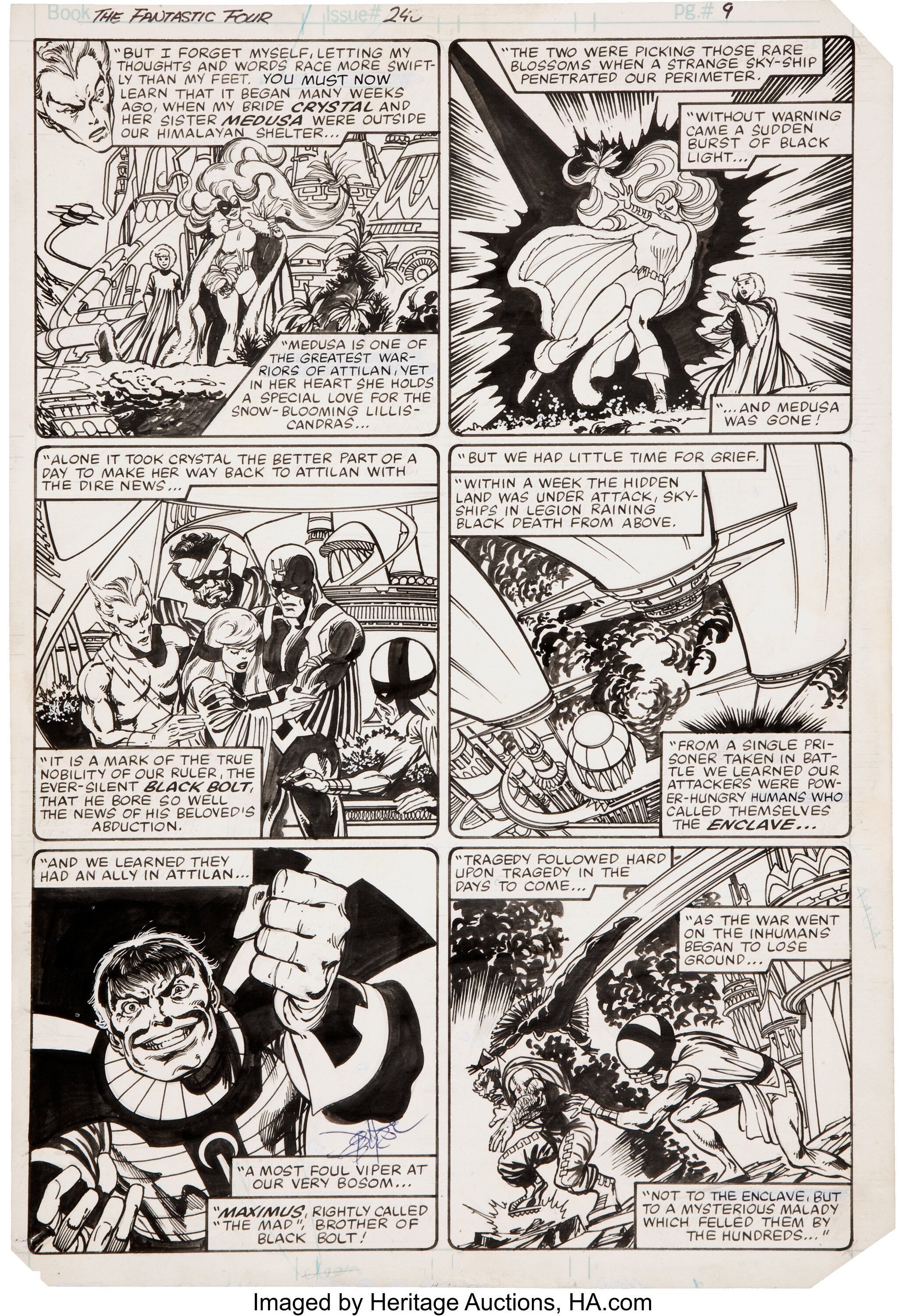 John Byrne Fantastic Four #240 Inhumans page 9 Original Art | Lot ...