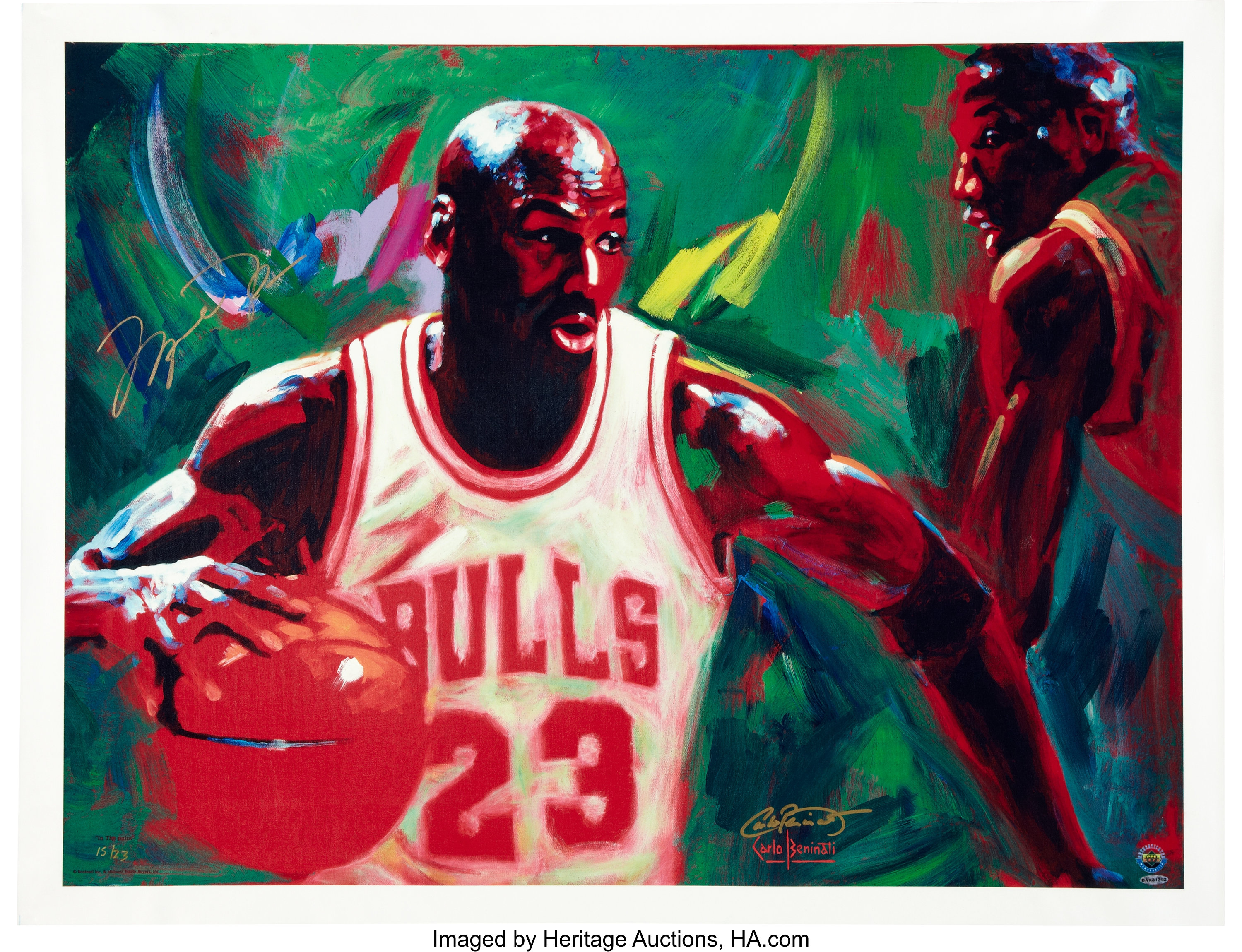 2000's Michael Jordan Signed Oversized Beninati Painting