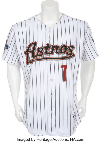 A jersey a day until the lockout ends (or I run out). Day 10: 2001 Astros - Craig  Biggio, post 9/11 : r/baseball