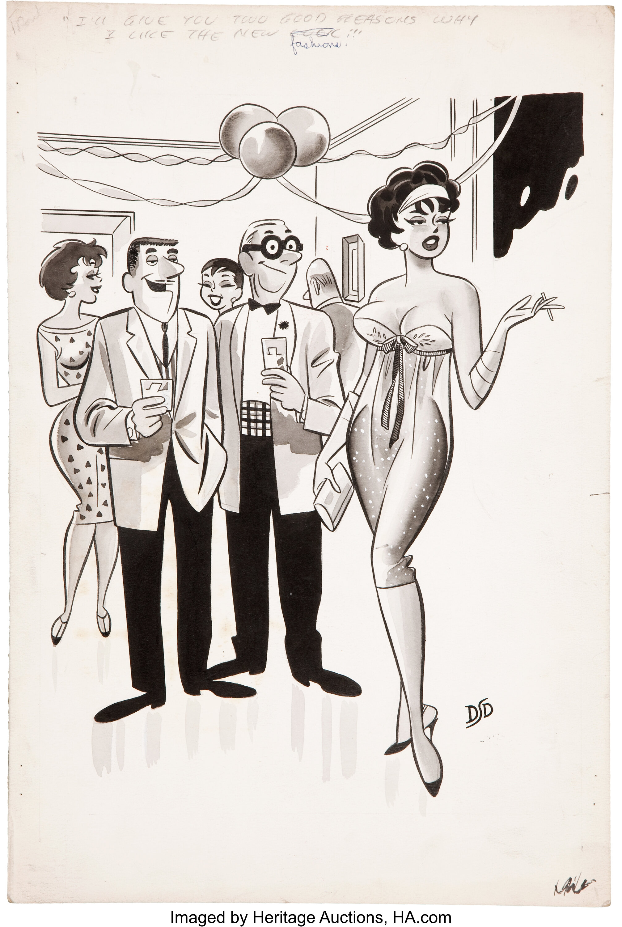 Dan Decarlo Humorama Mens Magazine Cartoon Illustration Original Lot