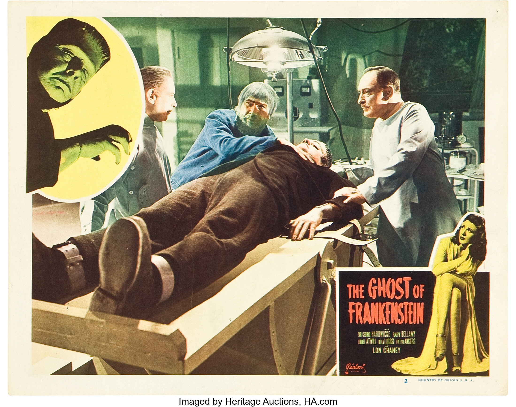 The Ghost Of Frankenstein Realart R 1948 Lobby Card 11 X Lot 595 Heritage Auctions