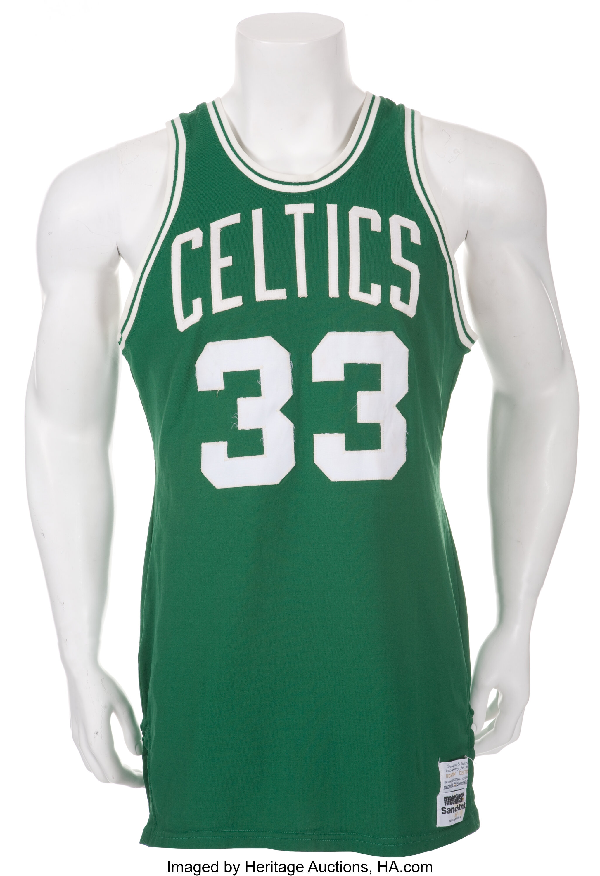 1980's BOSTON CELTICS BIRD #33 MACGREGOR SAND-KNIT JERSEY (AWAY) M -  Classic American Sports