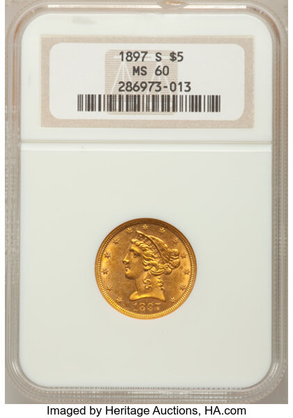 1899 $5 Gold Liberty Half Eagle NGC MS 63 - Free Shipping USA