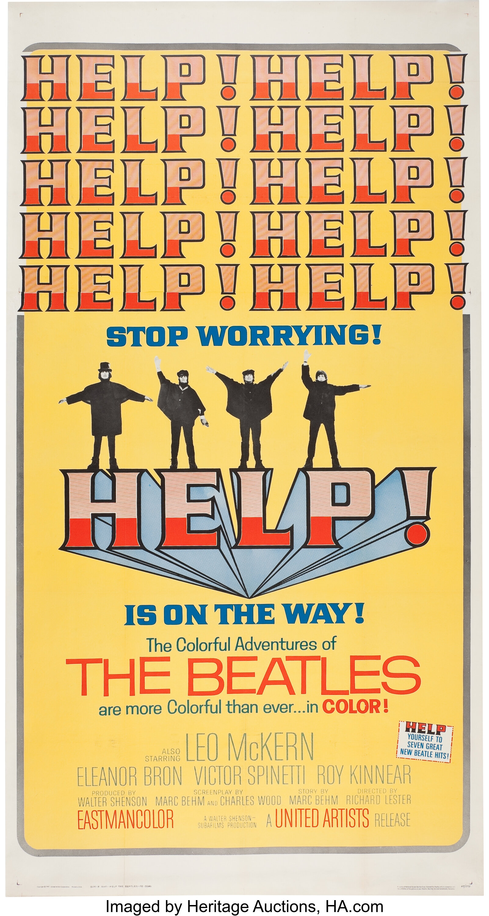 The Beatles Help Movie Poster 1965 Music Memorabilia Posters Lot Heritage Auctions