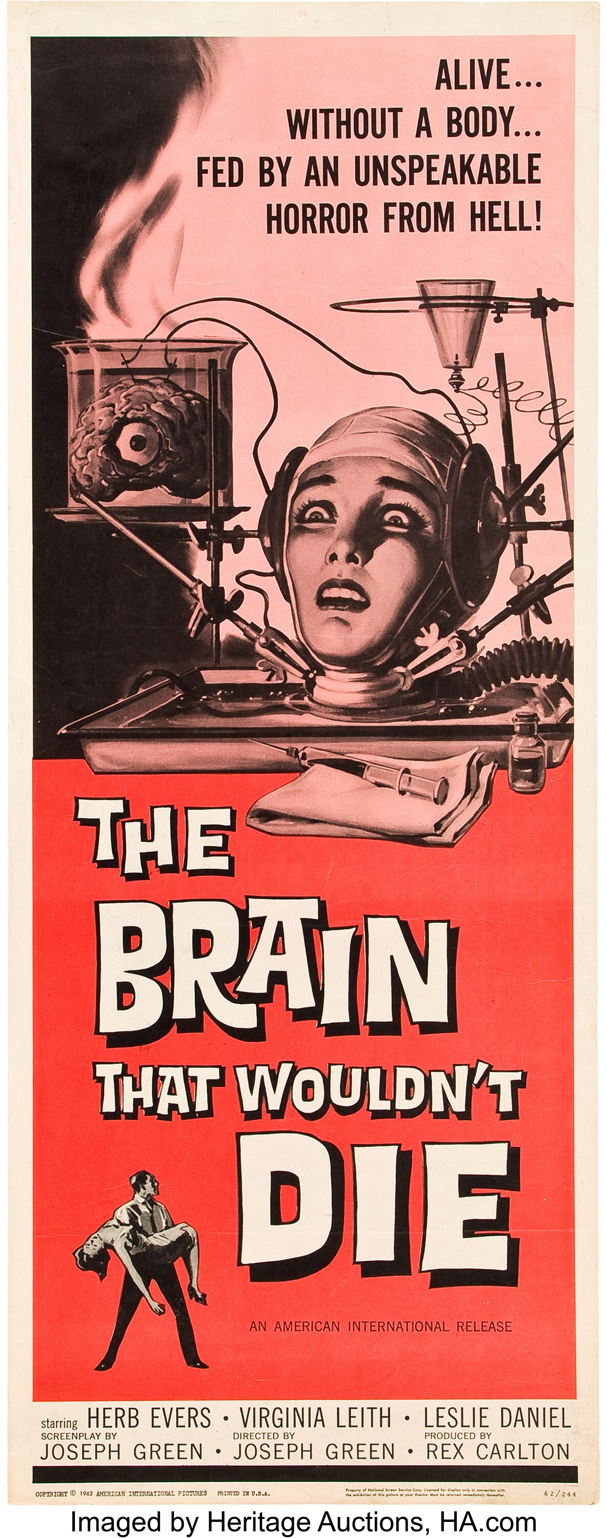 The Brain That Wouldn't Die (American International, 1962). Insert