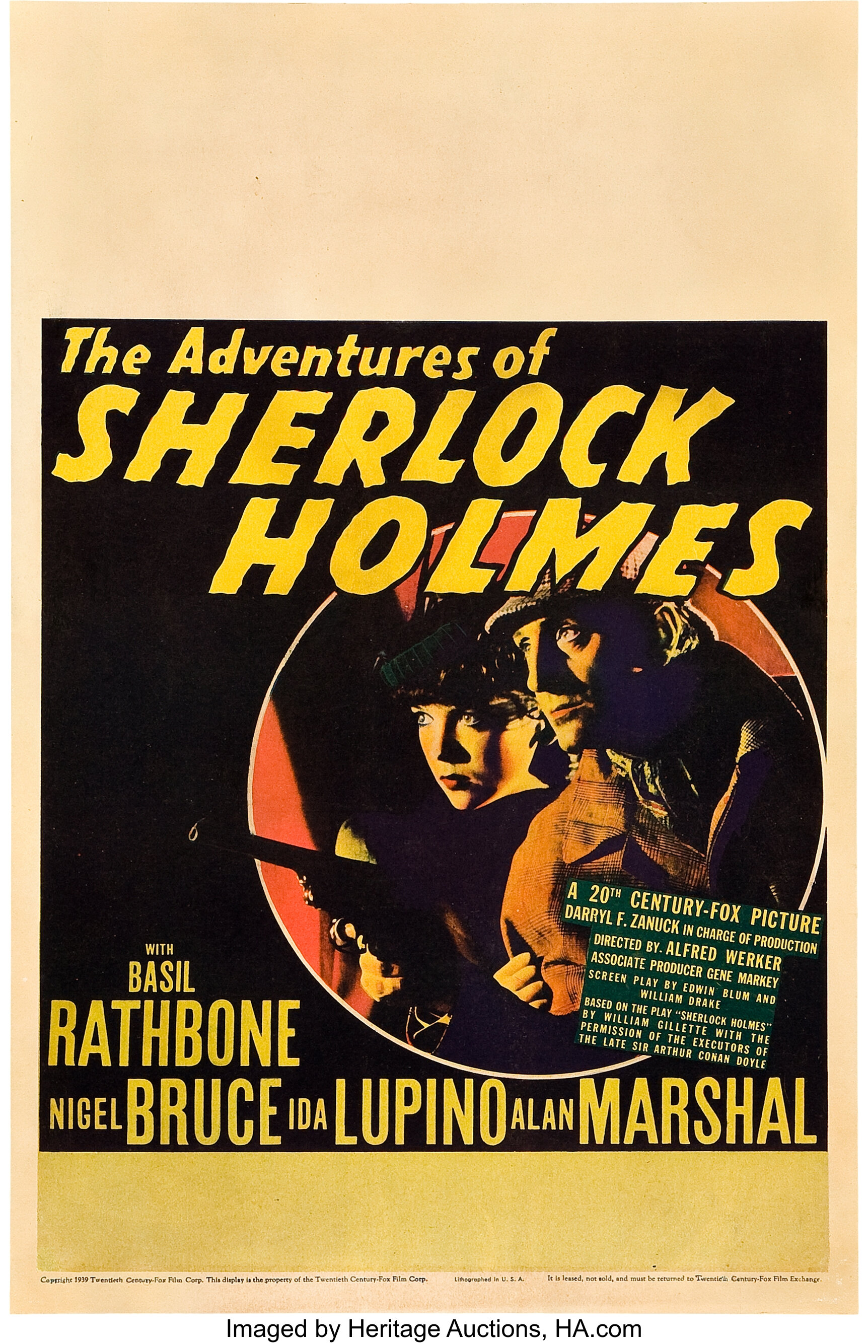 The Adventures of Sherlock Holmes (20th Century Fox, 1939). Window ...