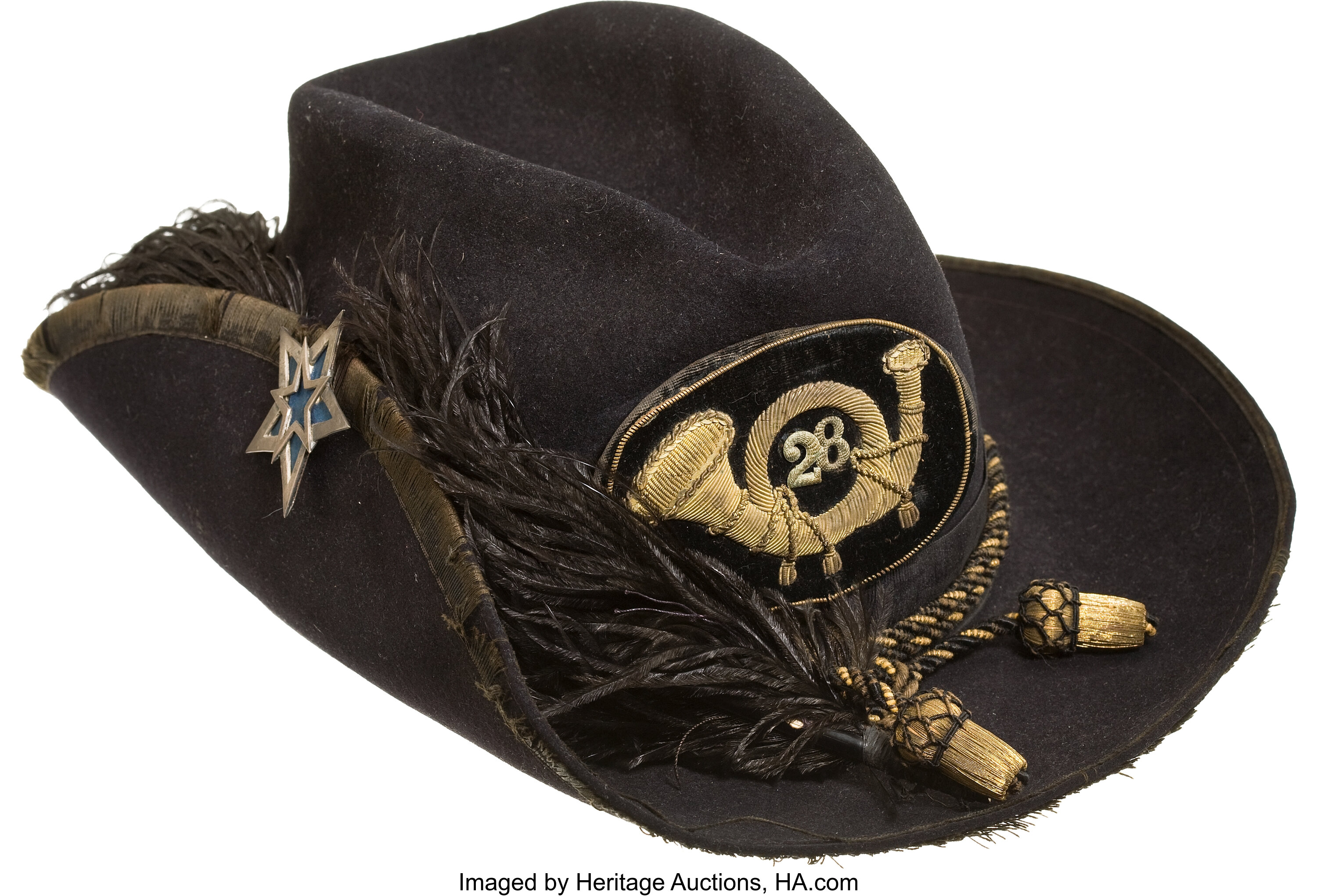 Magnificent Civil War Us Officers Slouch Hat Identified To 28th Lot