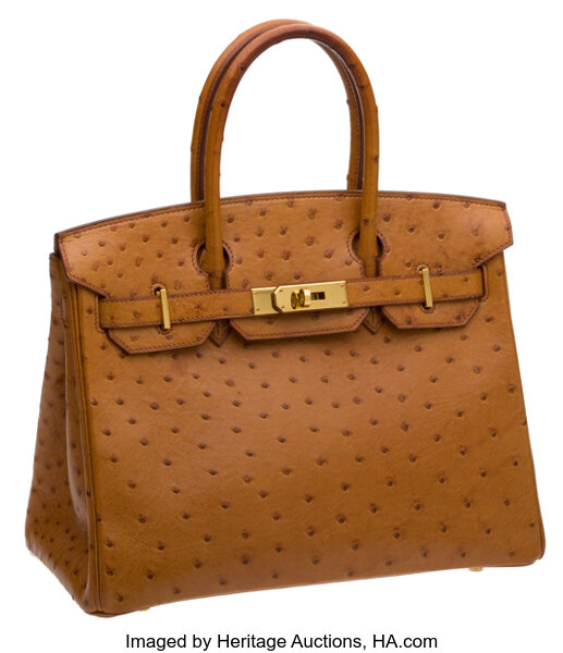 Hermès Cognac Ostrich Birkin 30 Gold Hardware, 2020 Available For