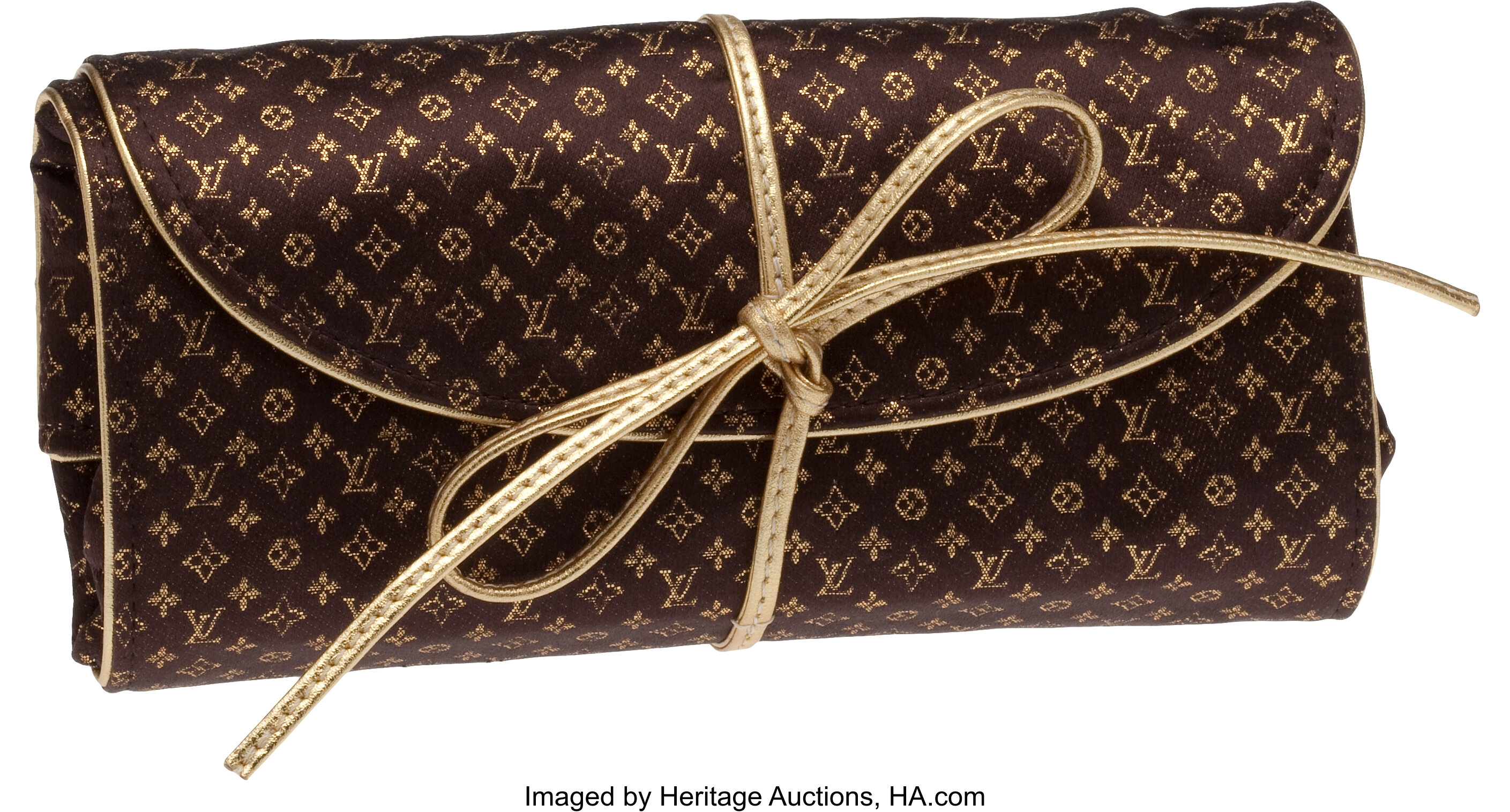 Louis Vuitton Metallic Satin Monogram Aumoniere Jewelry Roll Case