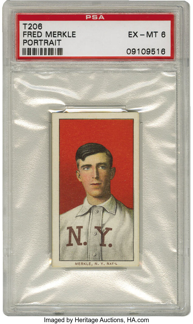 1909-11 T206 Fred Merkle Portrait PSA EX-MT 6. Though many | Lot #12034 ...