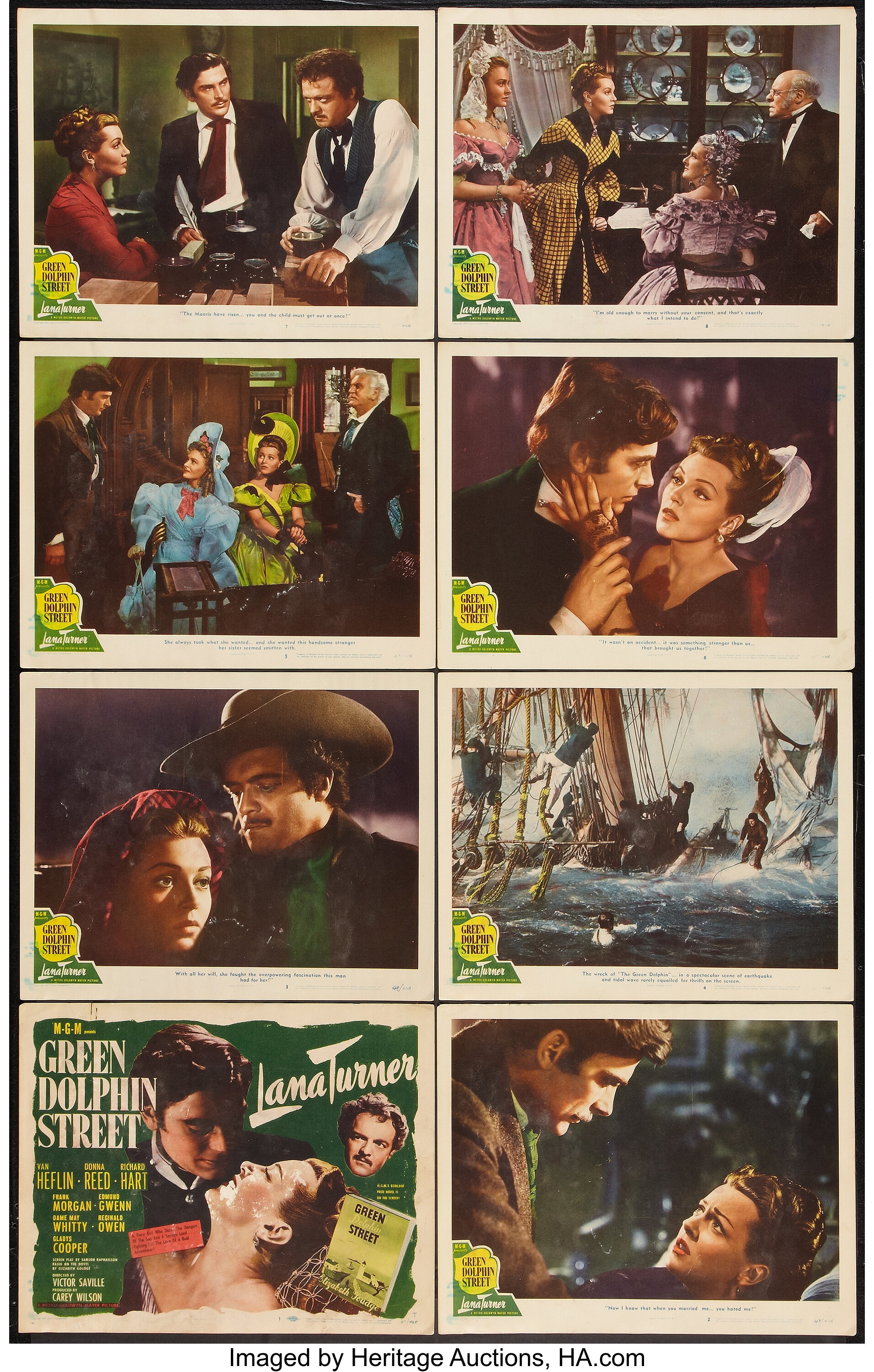 Green Dolphin Street Mgm 1947 Lobby Card Set Of 8 11 X 14 Lot 53159 Heritage Auctions