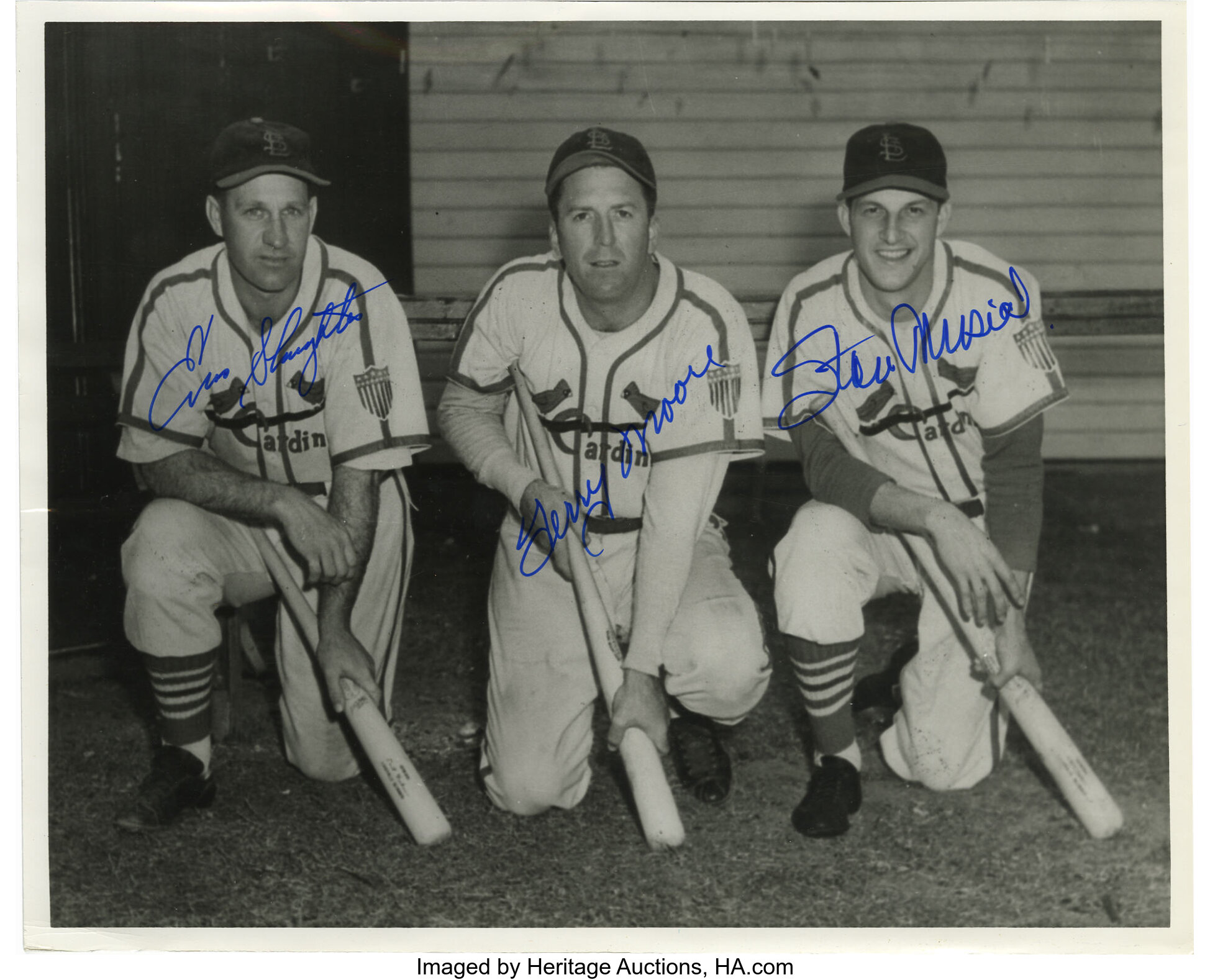 ROOKIE STAN MUSIAL ENOS SLAUGHTER AND TEAM MATES 1942 8 x10 CARDS 