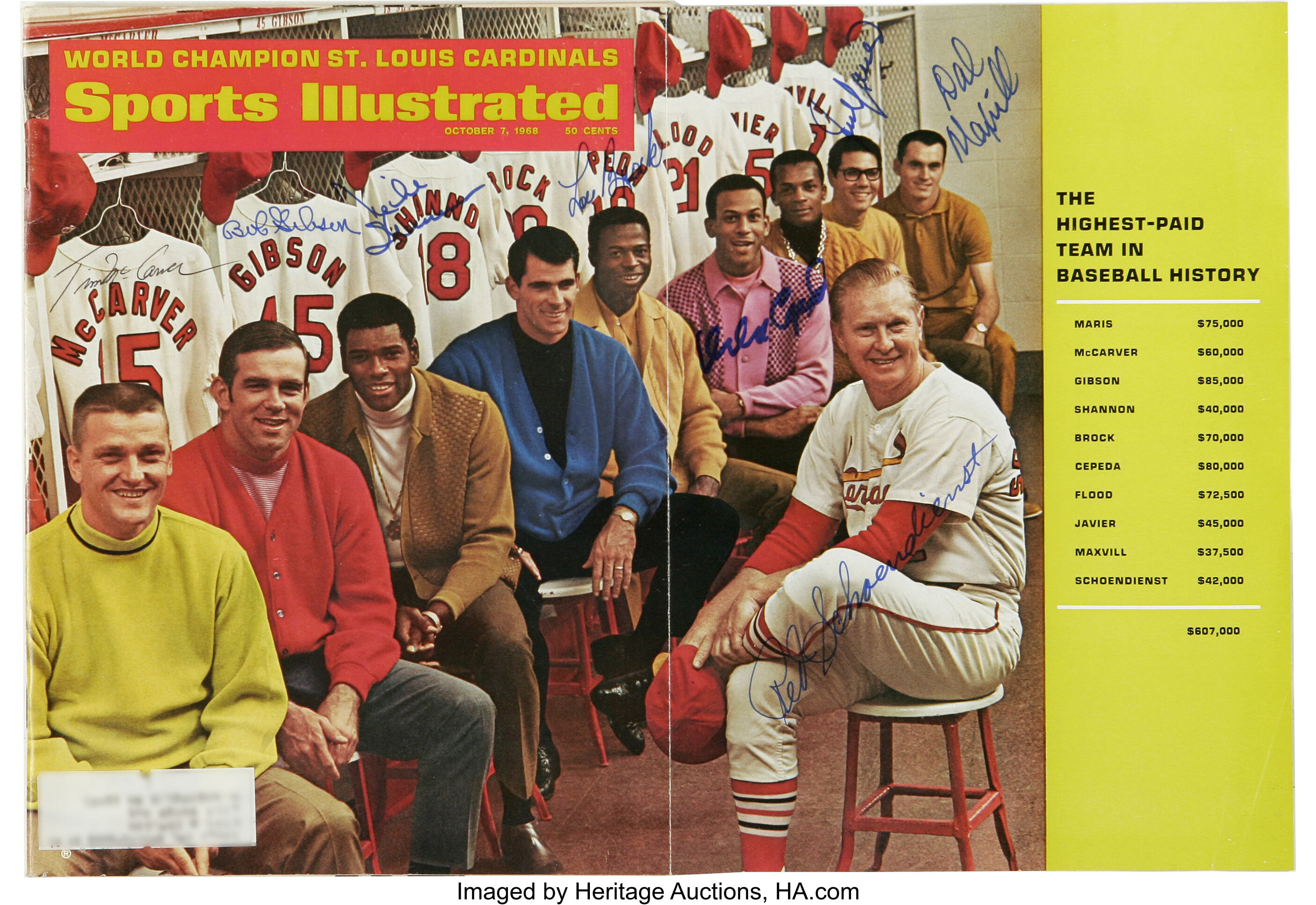 St. Louis Cardinals Lou Brock, 1967 World Series Sports Illustrated Cover  Poster