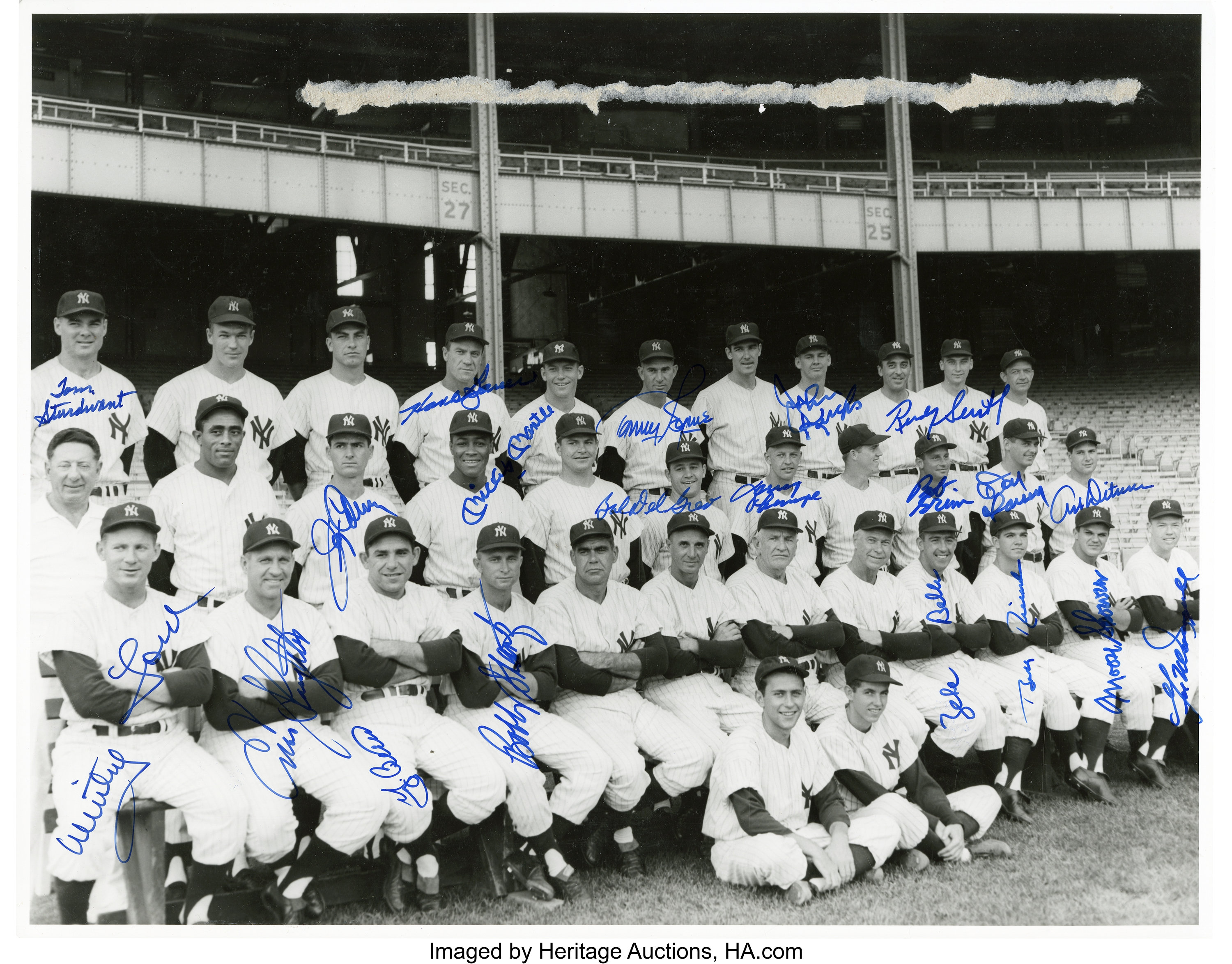 New York Yankees 1957 Team Signed Reach American League Baseball JSA  Authentic