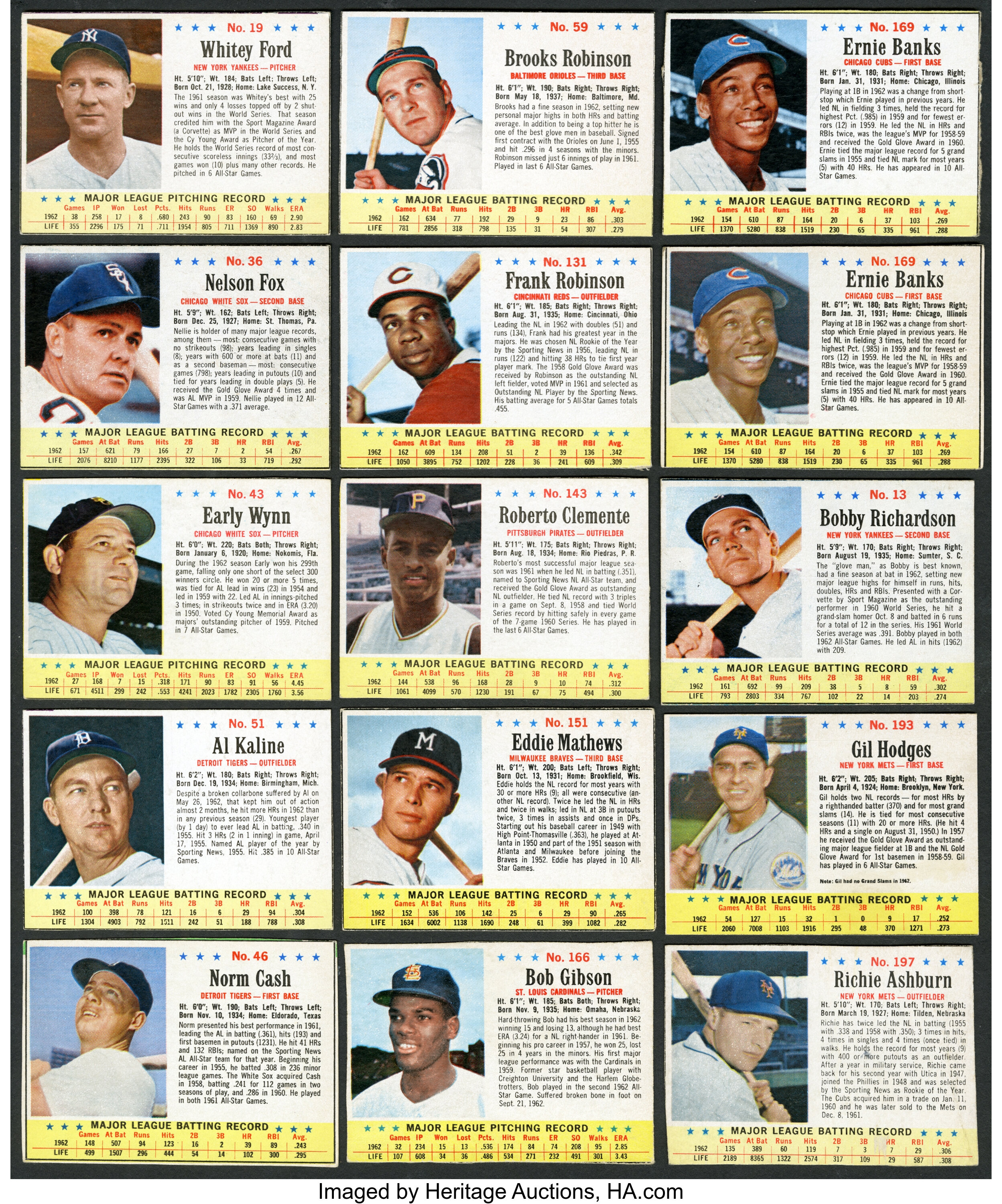 1963 Post Cereal Baseball Collection (250+). ... Baseball Cards | Lot  #43062 | Heritage Auctions