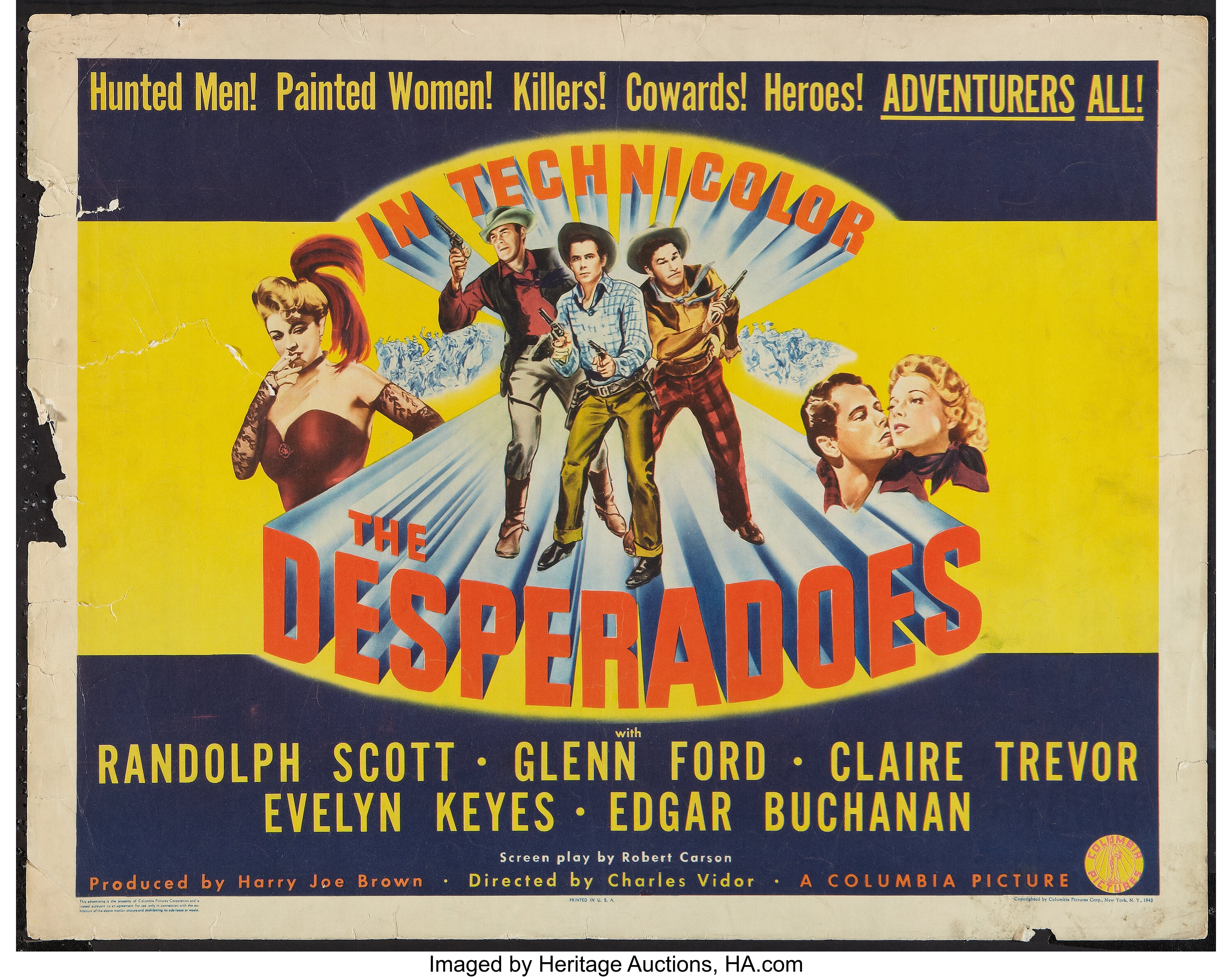  The Desperadoes [DVD] : Randolph Scott, Claire Trevor, Glenn  Ford, Evelyn Keyes, Edgar Buchanan, Guinn Williams, Raymond Walburn, Porter  Hall, Charles Vidor, Harry Brown, Columbia Pictures Corporation: Movies & TV