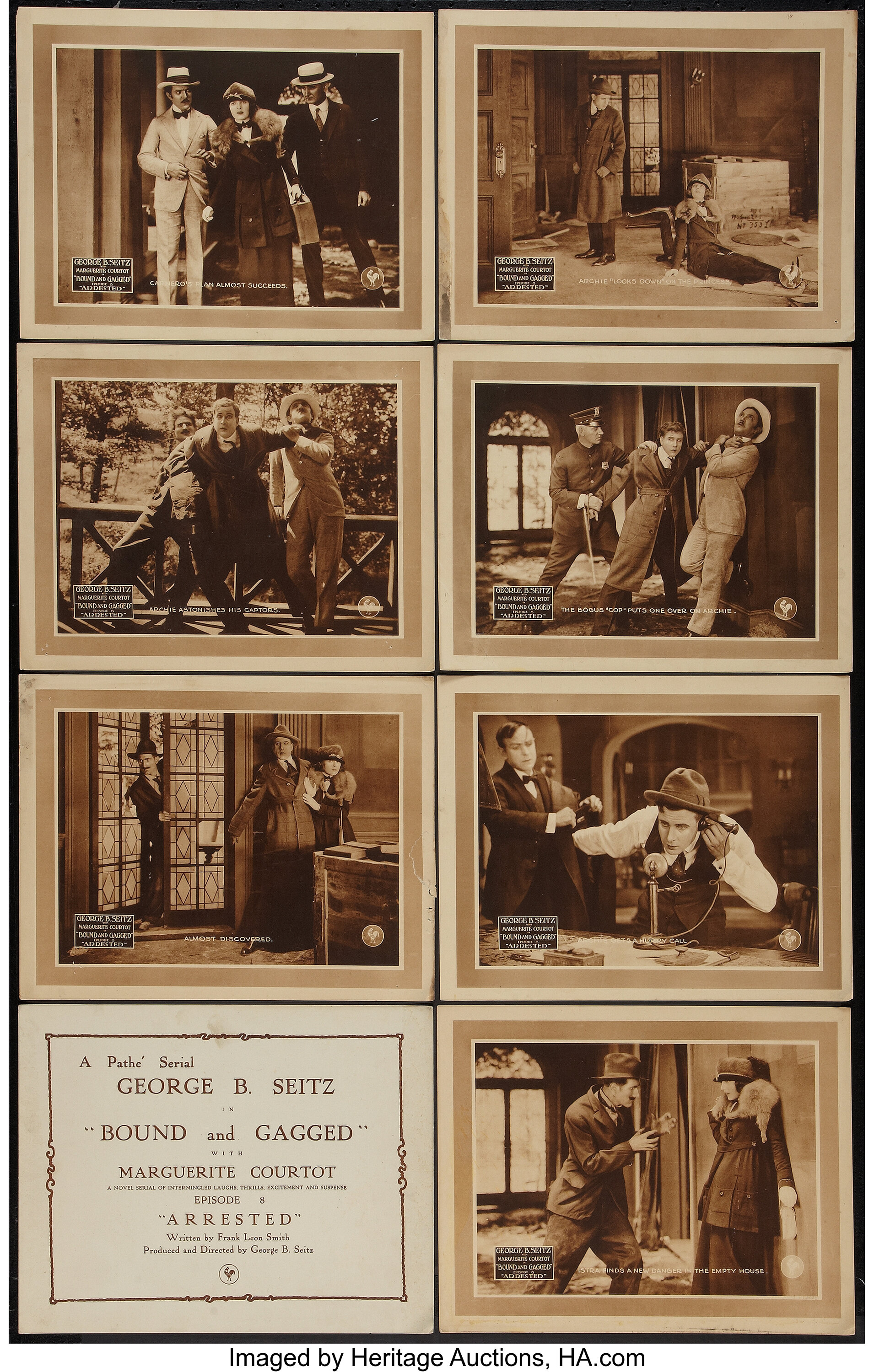 Bound And Gagged Pathé 1919 Lobby Card Set Of 8 11 X 14 Lot 52058 Heritage Auctions 9486