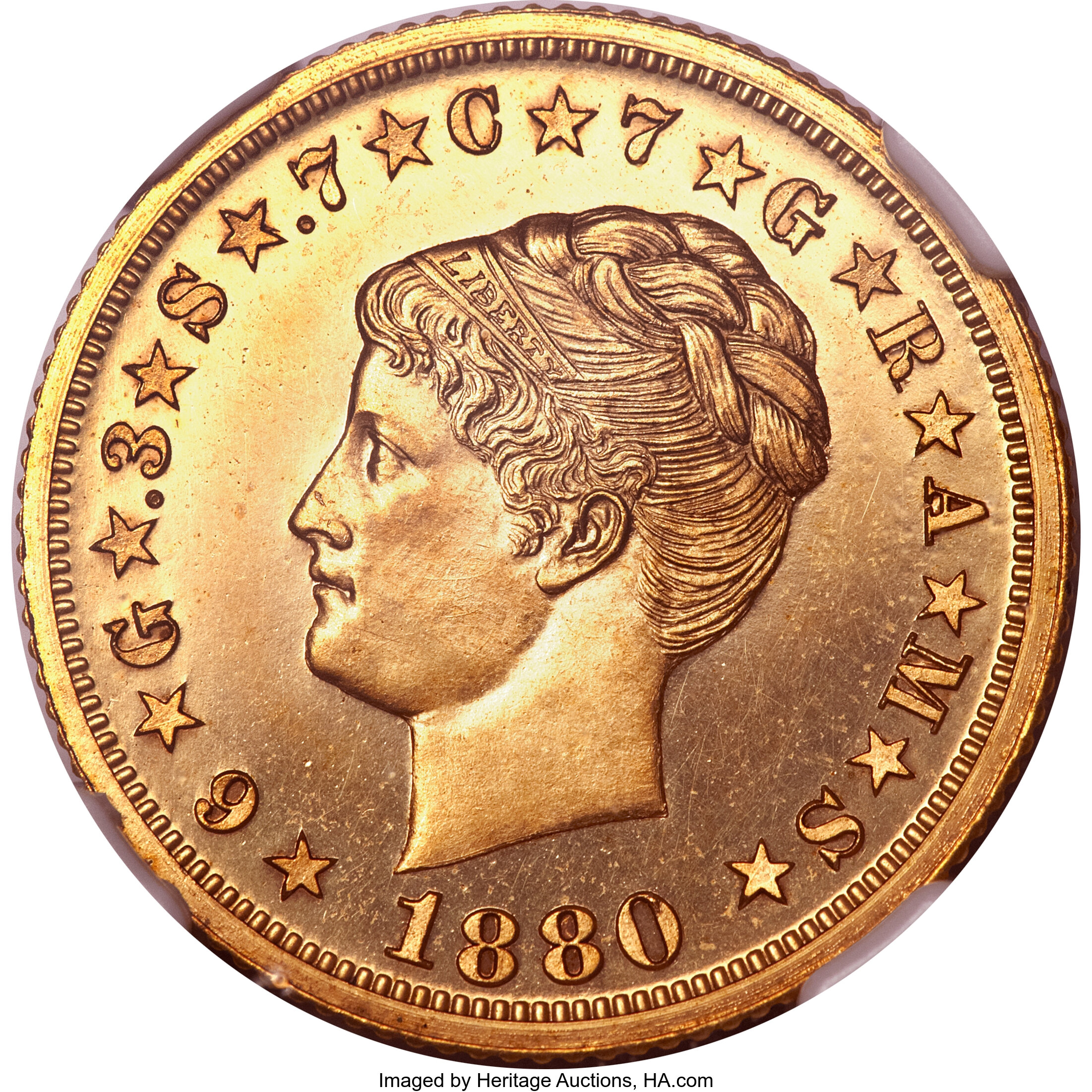 Value of 1880 Stella Coiled Hair $4 Gold