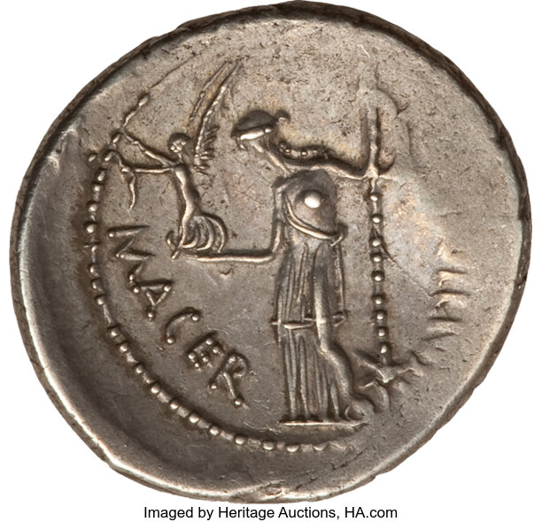 Ancients: Julius Caesar as Perpetual Dictator (44 BC). AR denarius