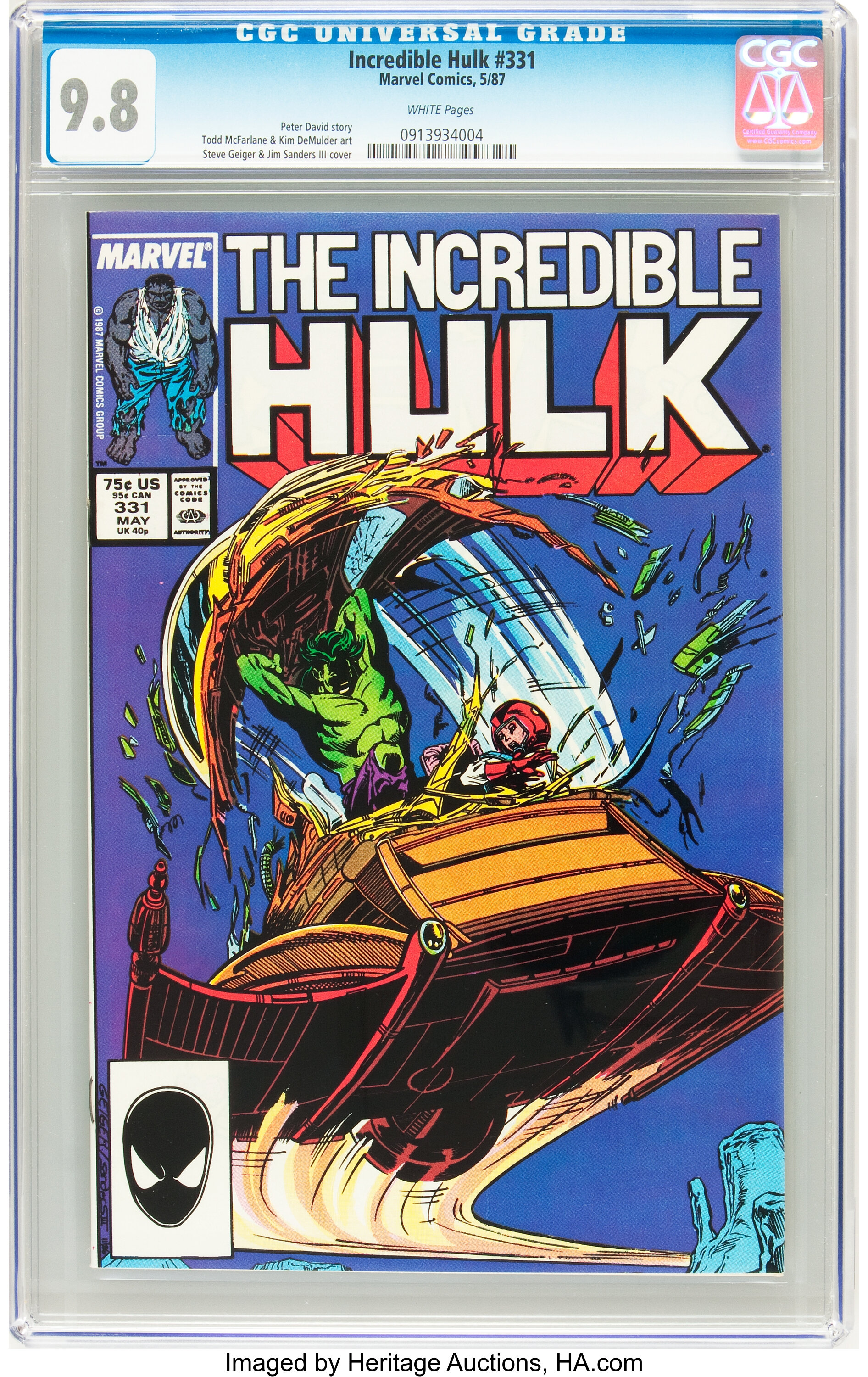 The Incredible Hulk 331 Marvel 1987 Cgc Nm Mt 9 8 White Lot Heritage Auctions