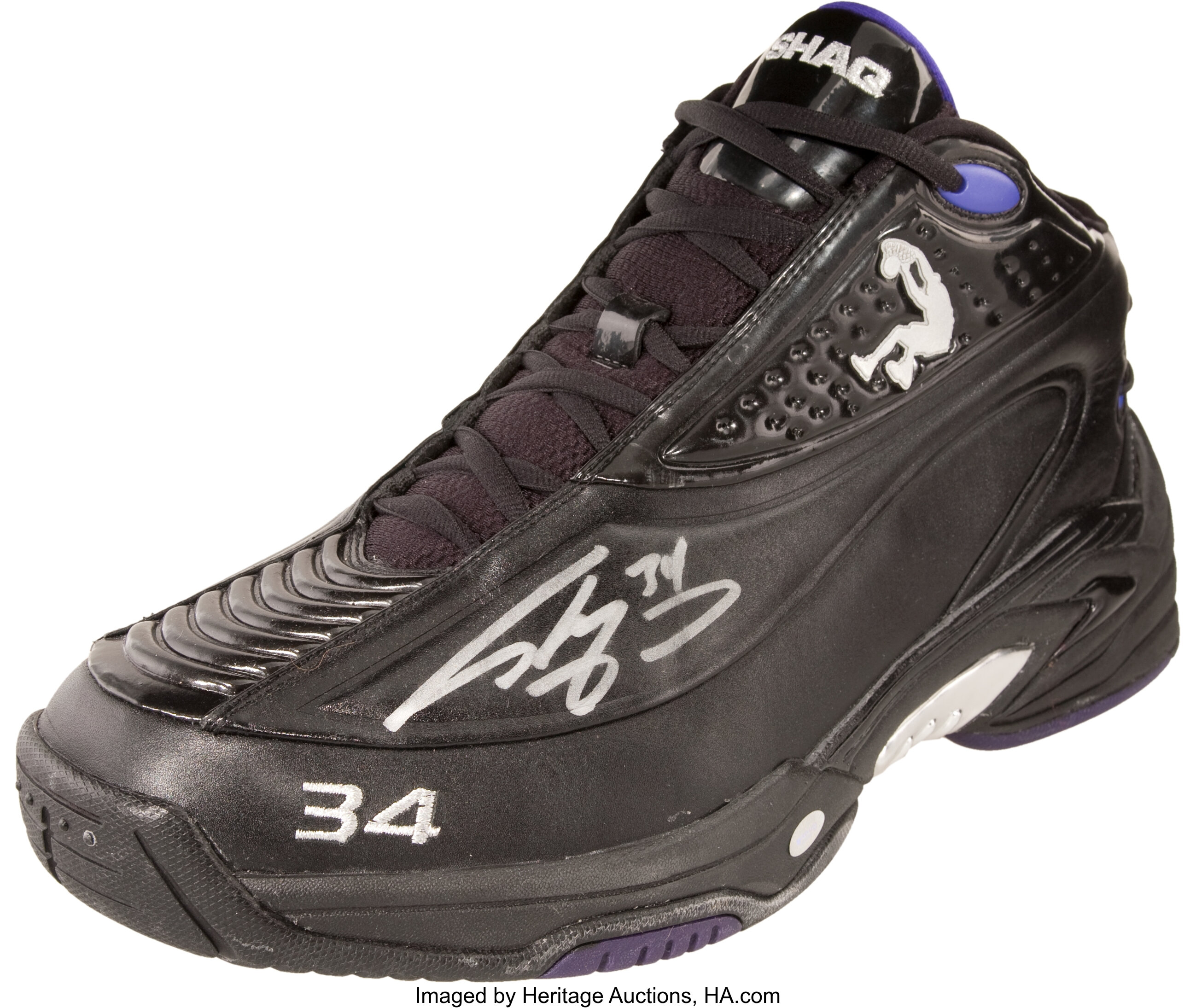 Shaq Shoes Shaquille O'Neal Game Worn Dual Signed Dunkman Signed