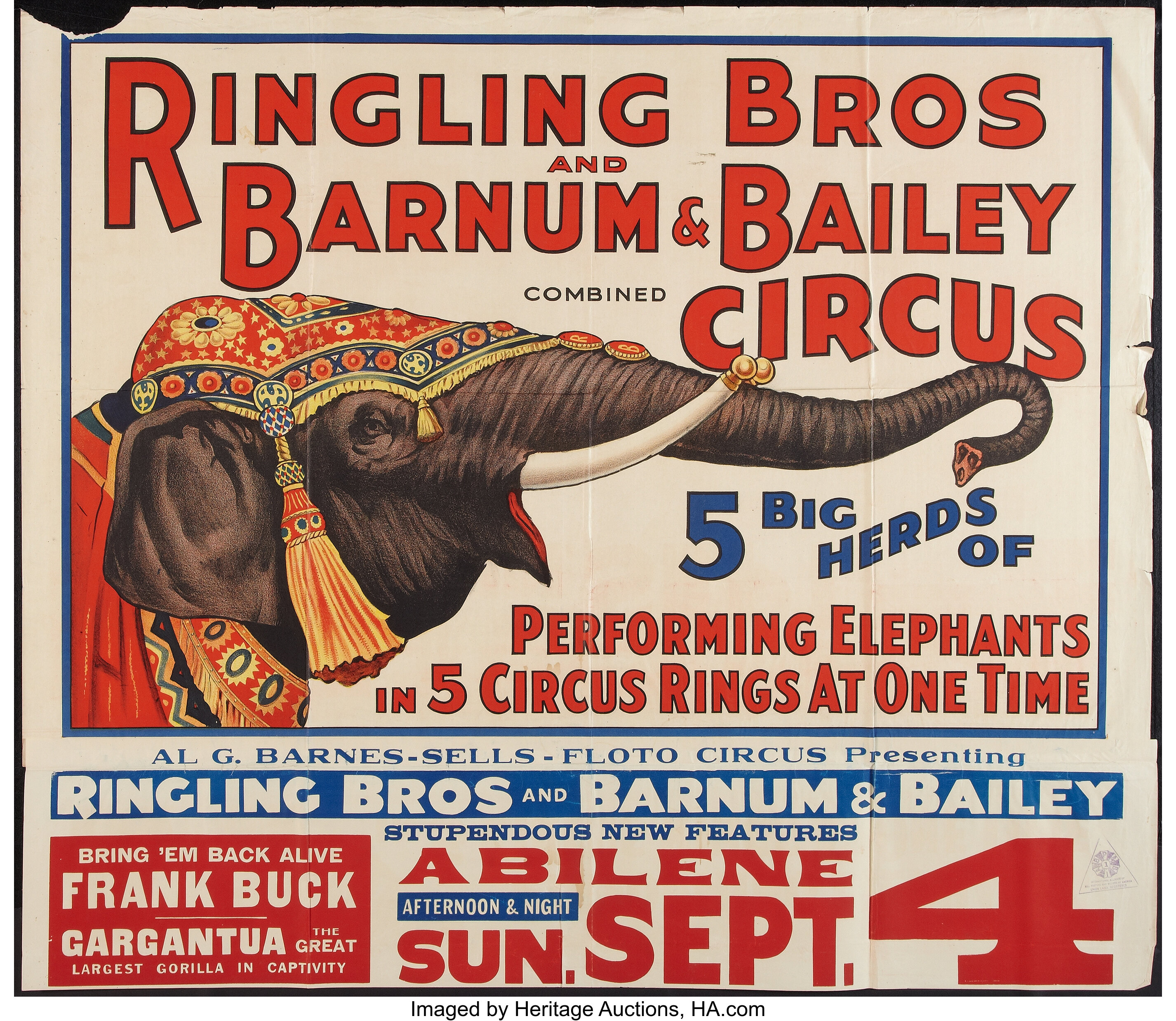 Circus Poster Ringling Brothers And Barnum Bailey Circus 1932