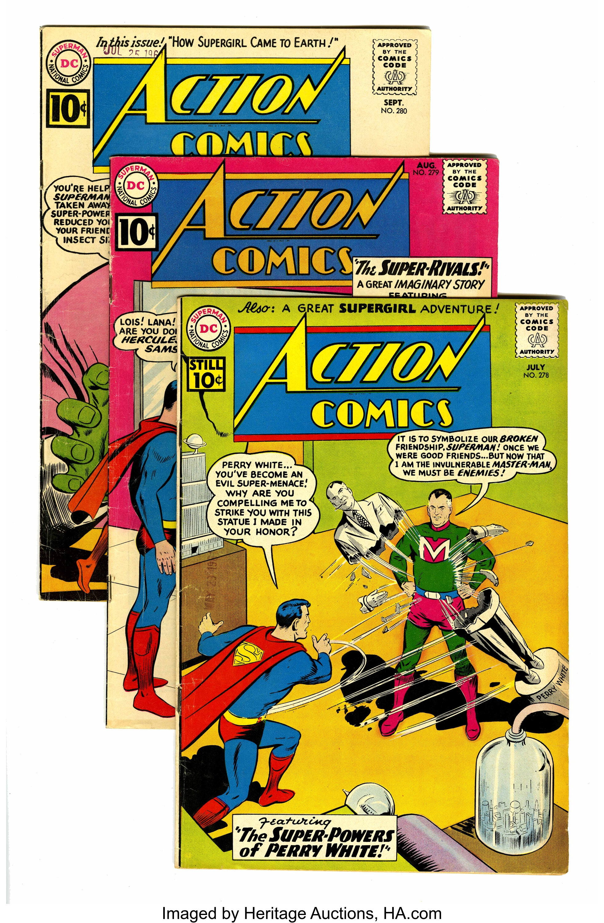 Action Comics Group Dc 1961 63 Condition Average Vg Lot 110 Heritage Auctions