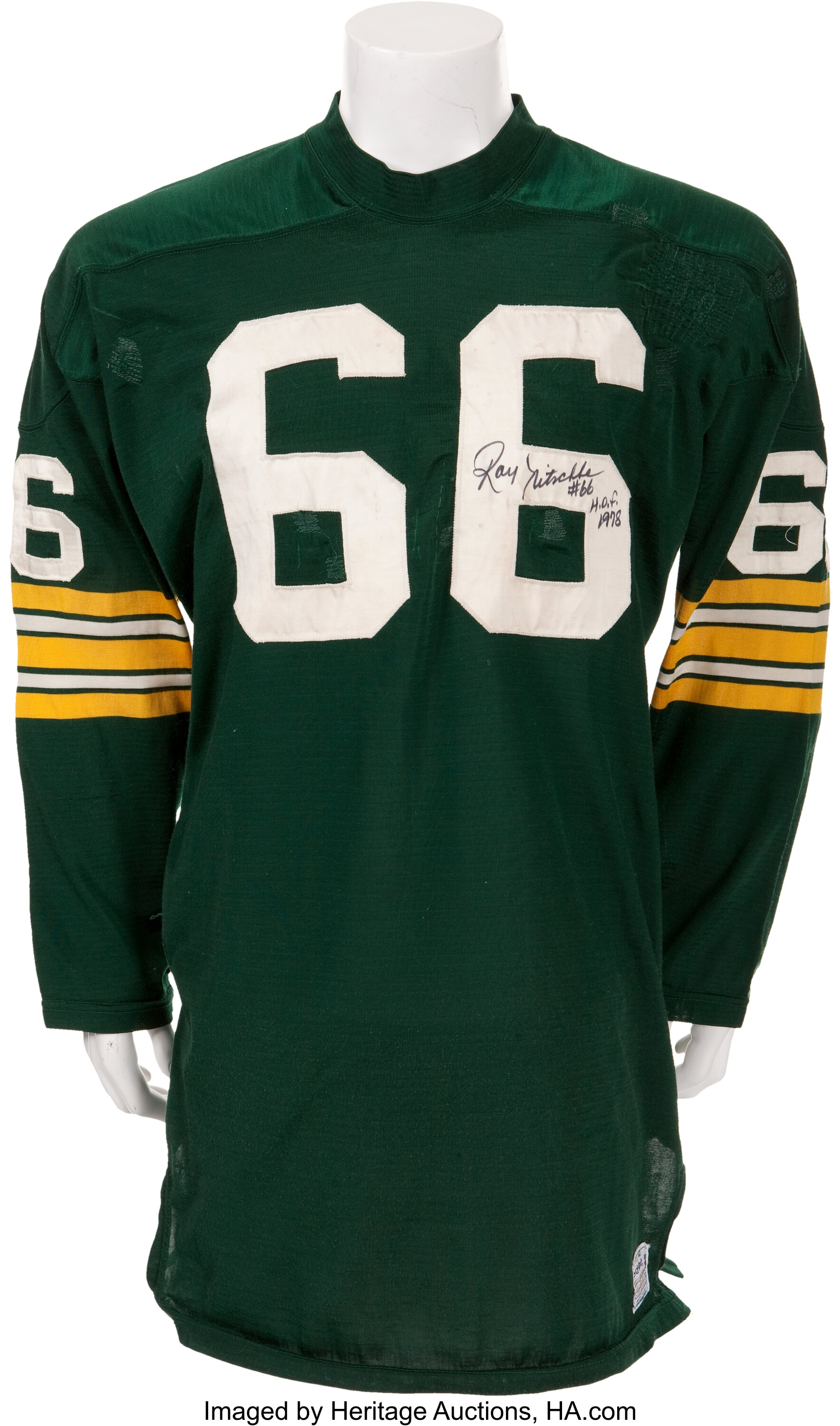 RAY NITSCHKE CUSTOM GREEN BAY PACKERS 3/4 SLEEVE W JERSEY