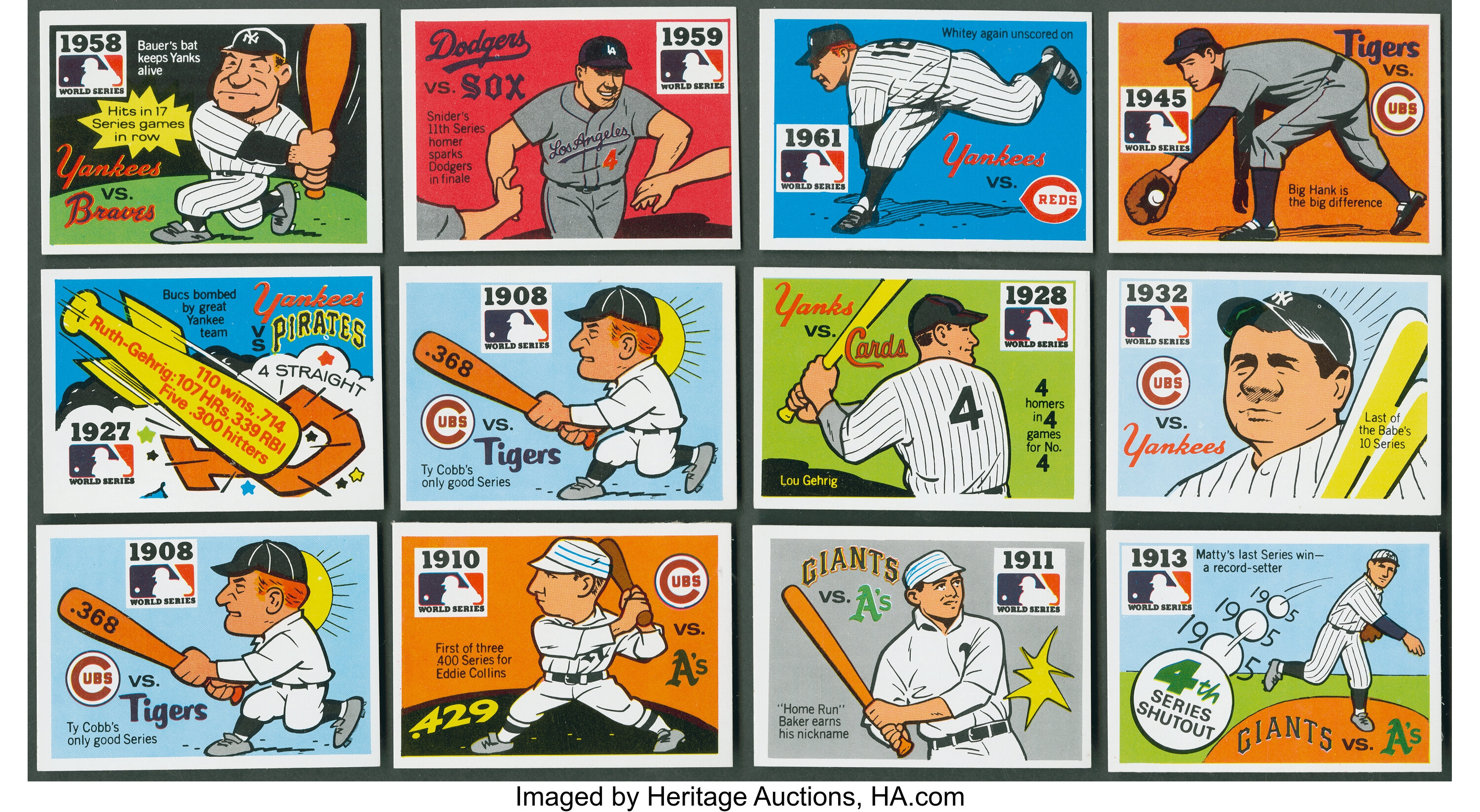 Number 5 Type Collection: 1970 Fleer Baseball World Series #5, 1908 (Cubs  vs. Tigers)