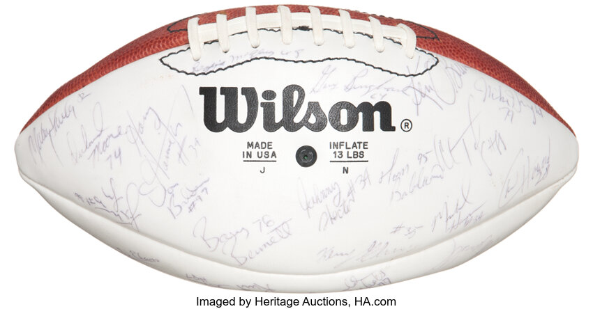 1987 New York Jets Team Signed Football. Football Collectibles