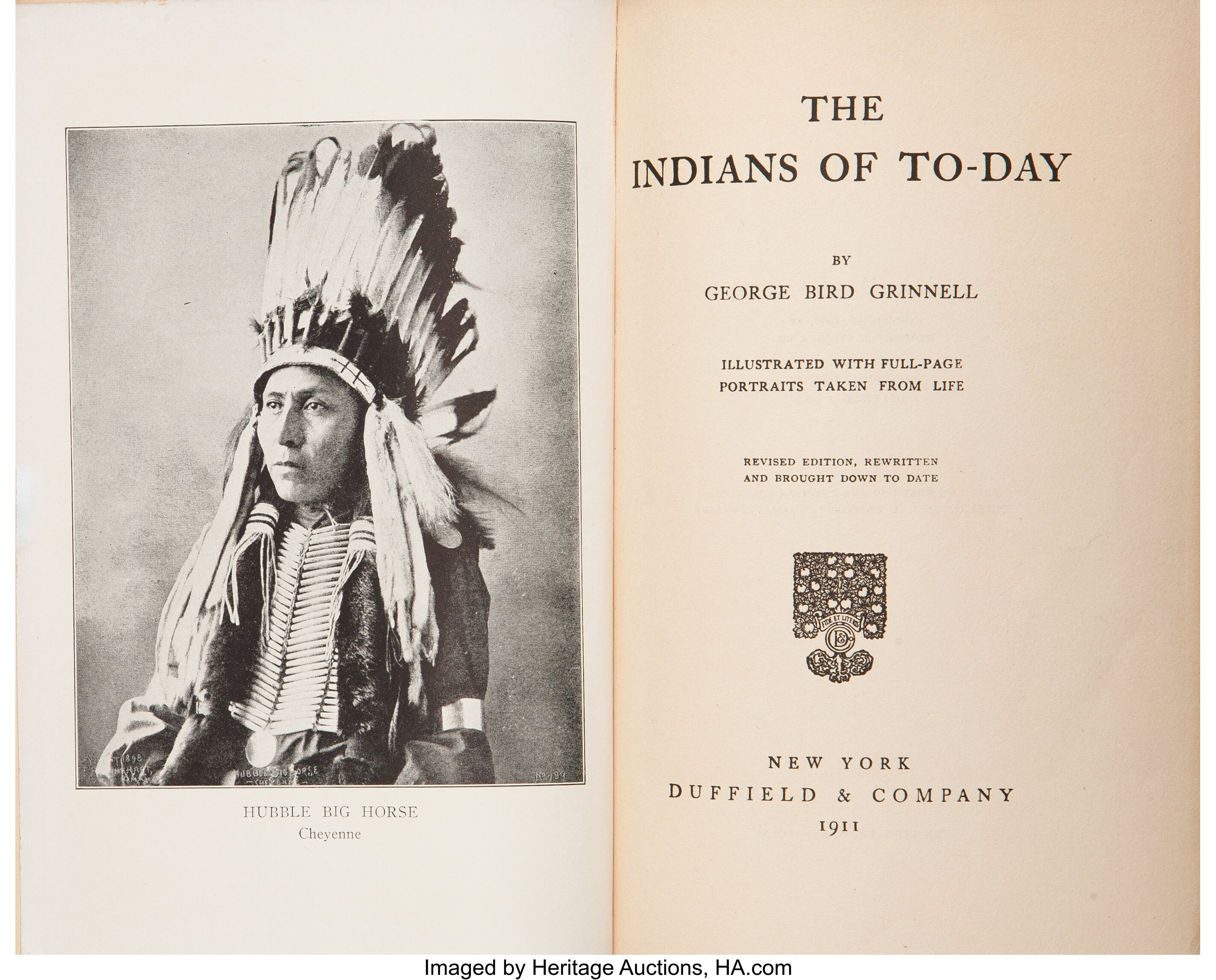 George Bird Grinnell. The Indians of To-day. New York: Duffield & | Lot ...